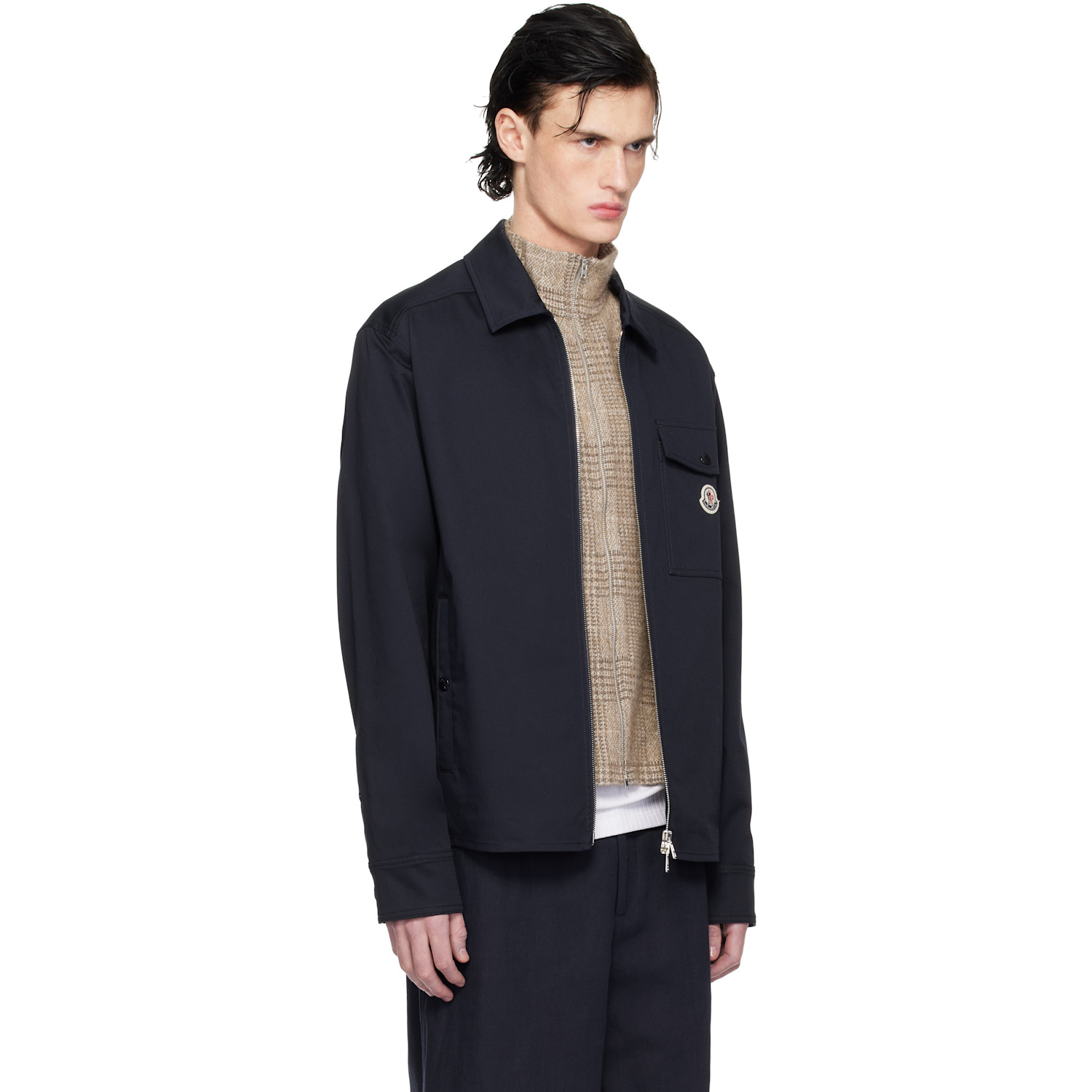  Moncler Navy Cotton Gabardine Zip-up Jacket 
