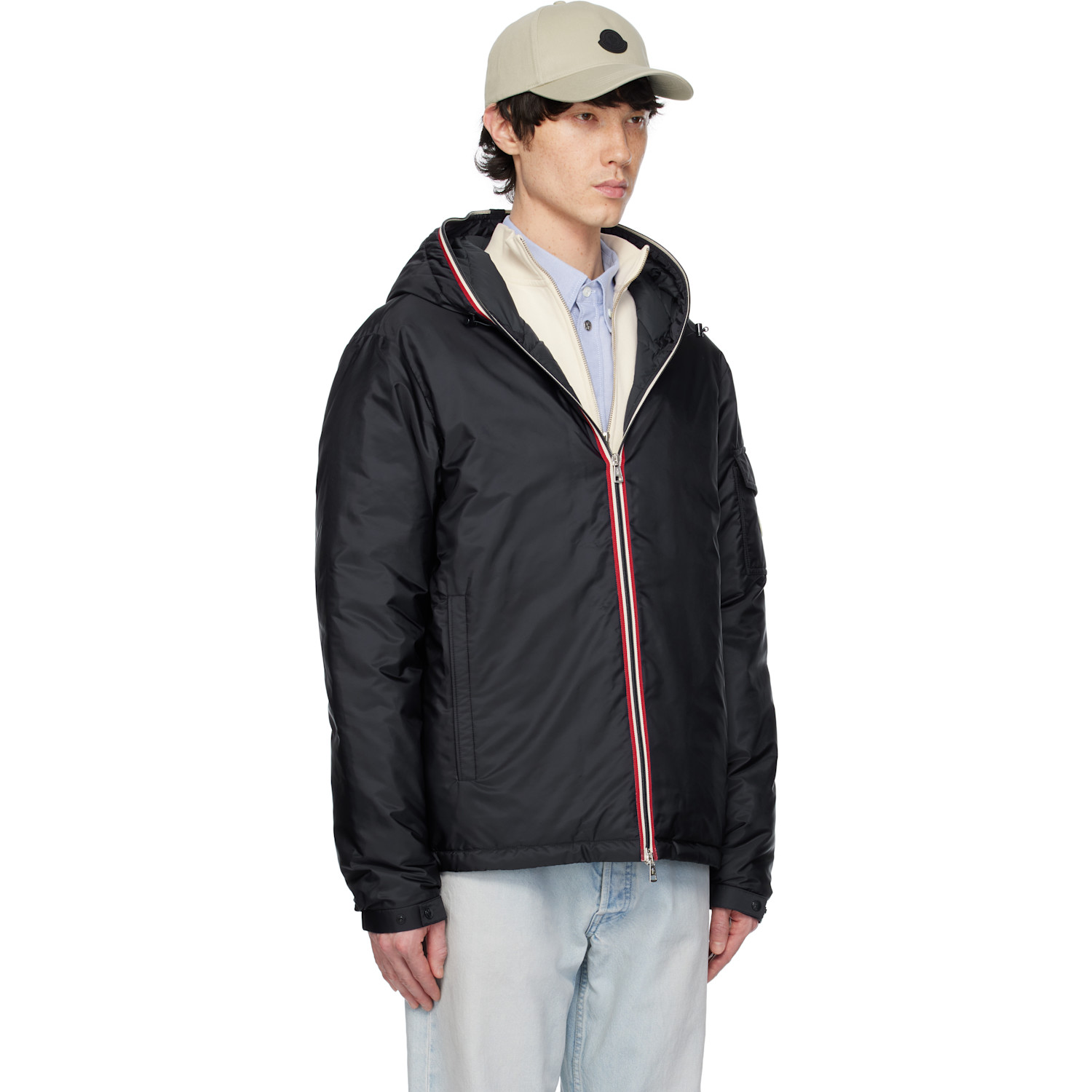  Moncler Navy Evettes Hooded Short Down Jacket 