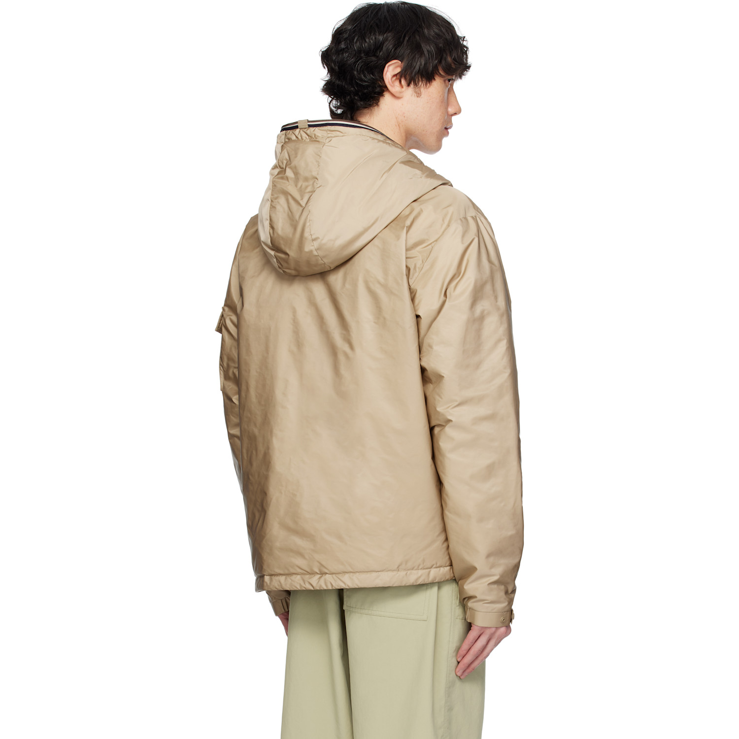  Moncler Beige Evettes Hooded Short Down Jacket 
