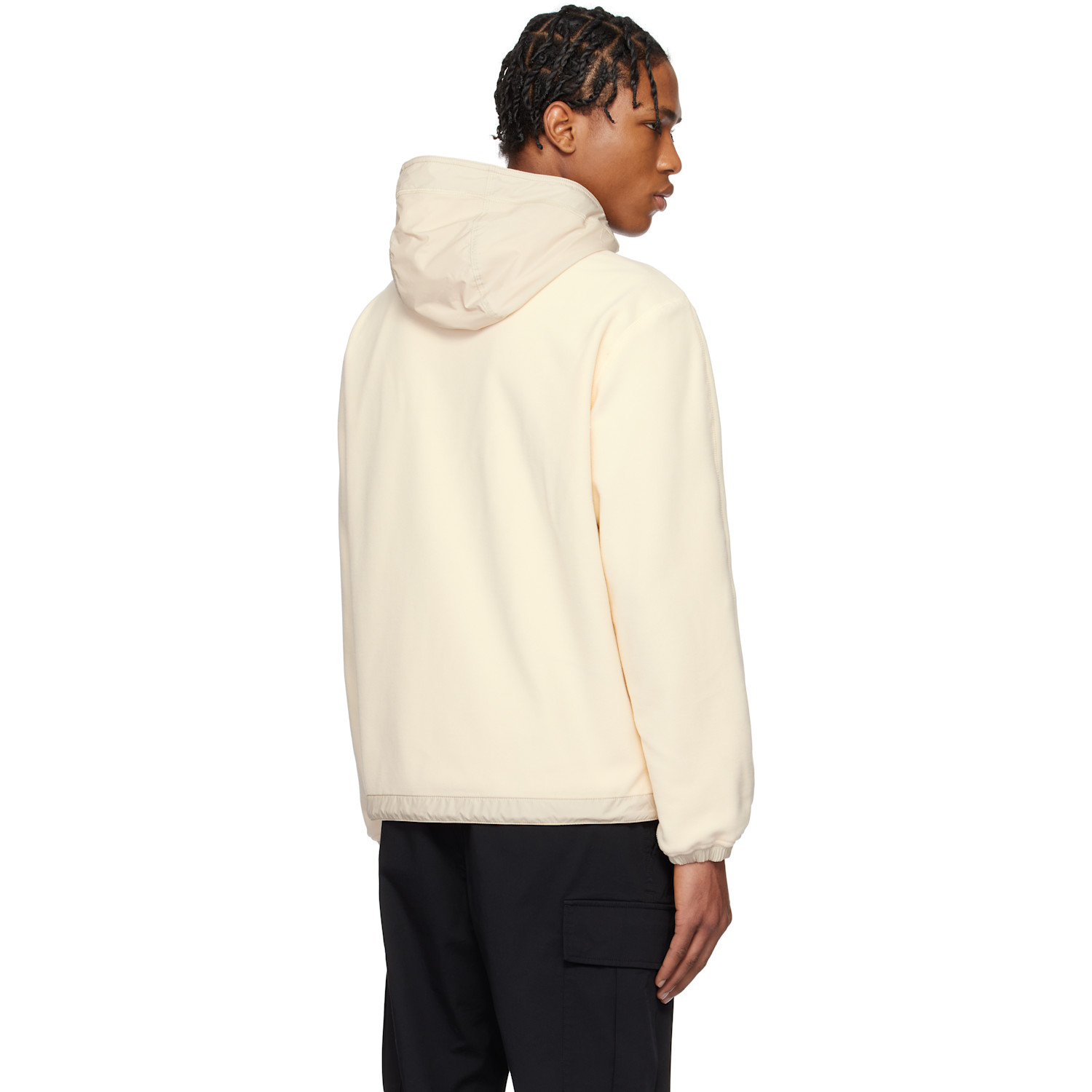  Moncler Beige Fleece Zip-up Reversible Hoodie 