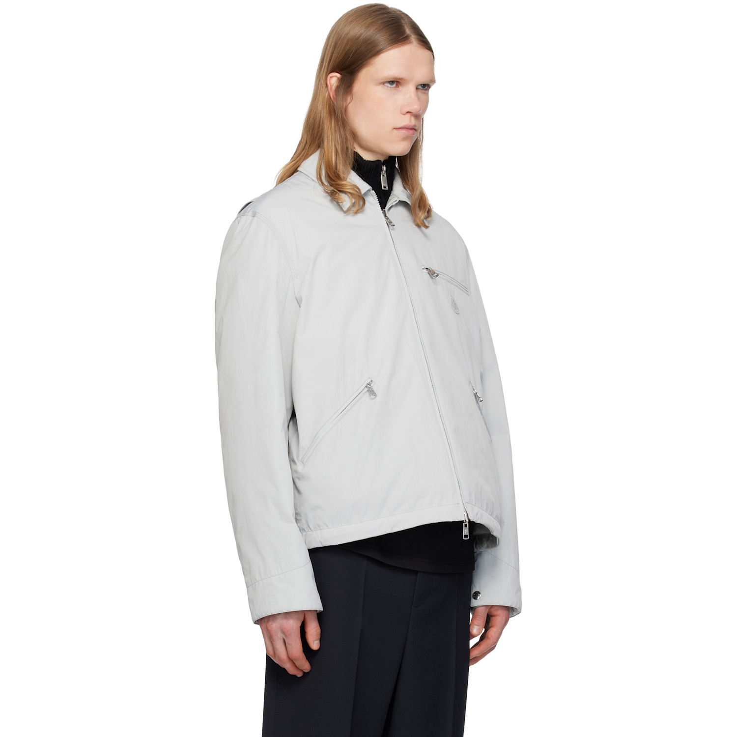  Moncler Gray Cidone Reversible Down Overshirt 