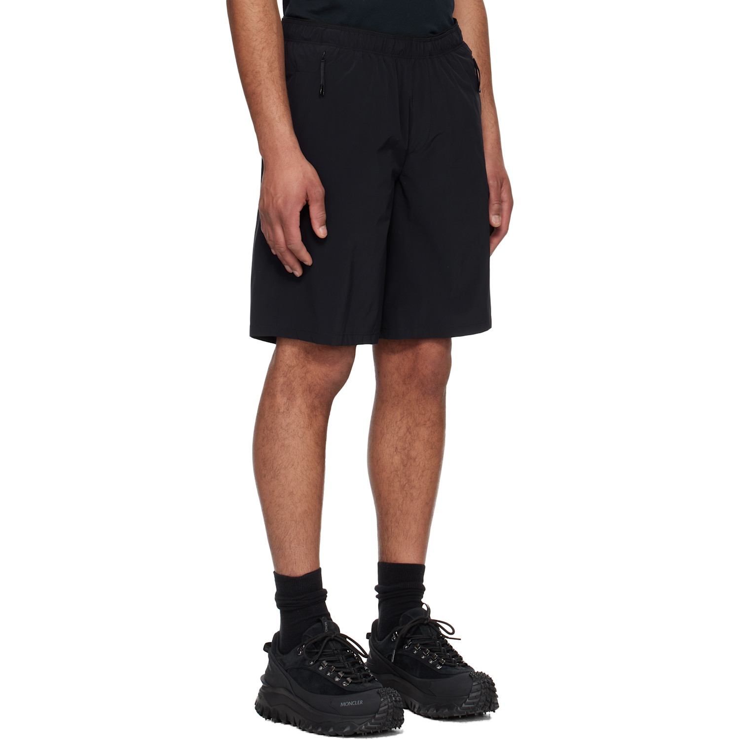  Moncler Black Logo Patch Shorts 