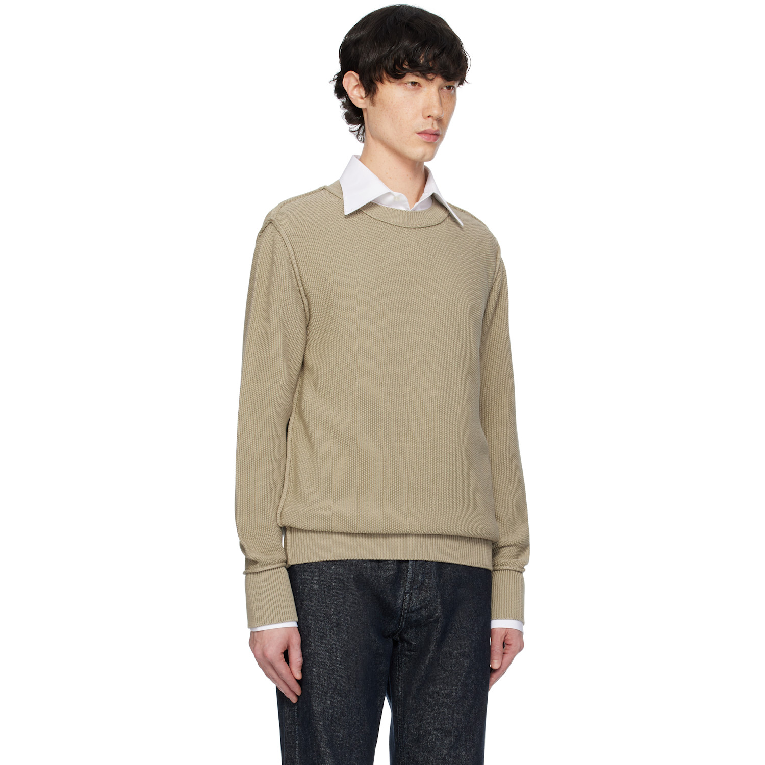  Moncler Beige Textured Cotton Sweater 