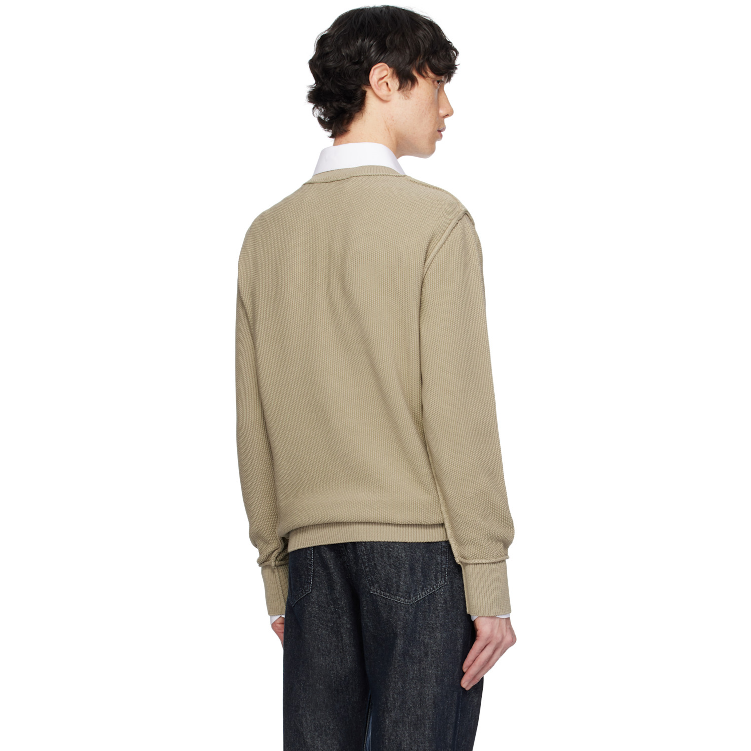  Moncler Beige Textured Cotton Sweater 