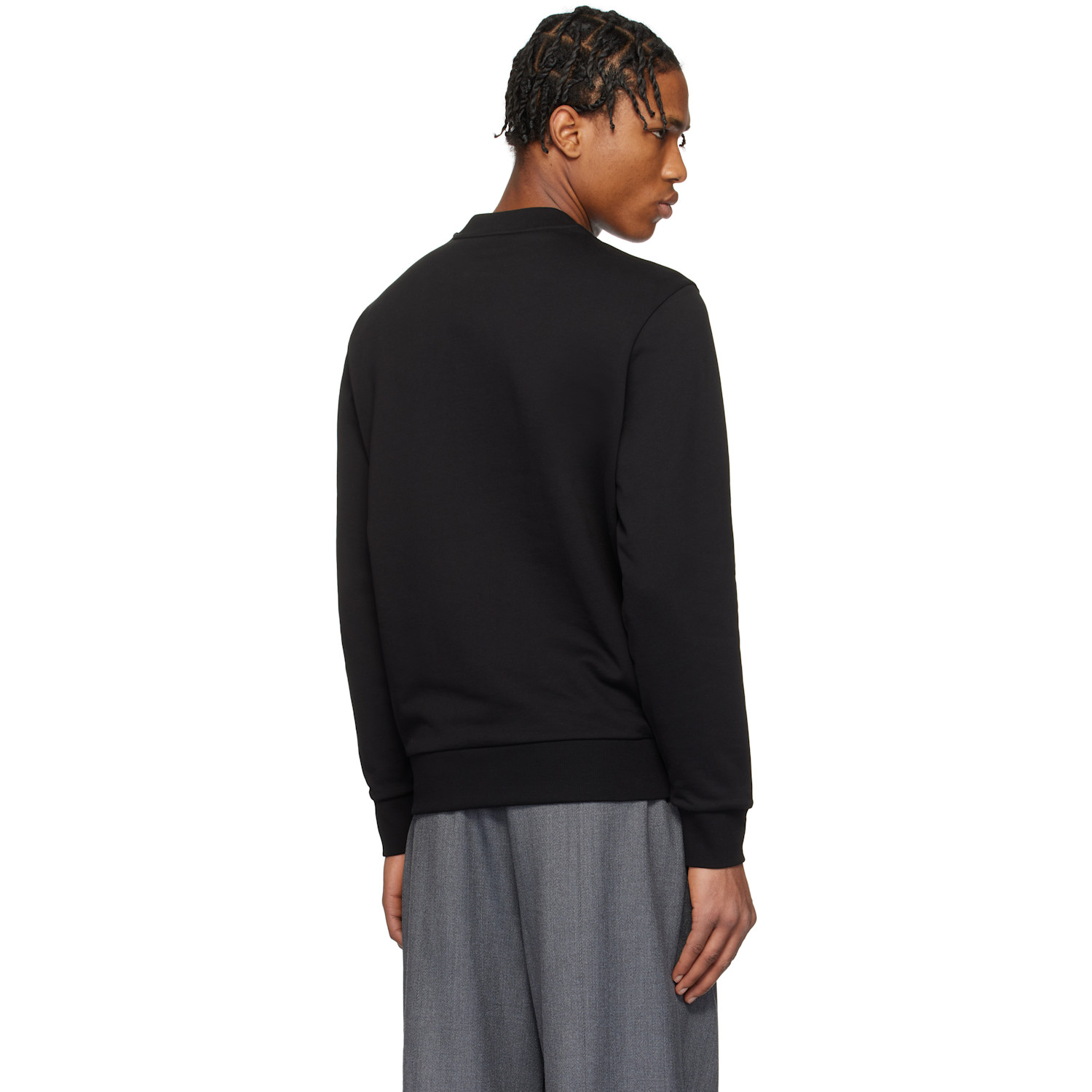  Moncler Black Logo Patch Cotton Sweatshirt 