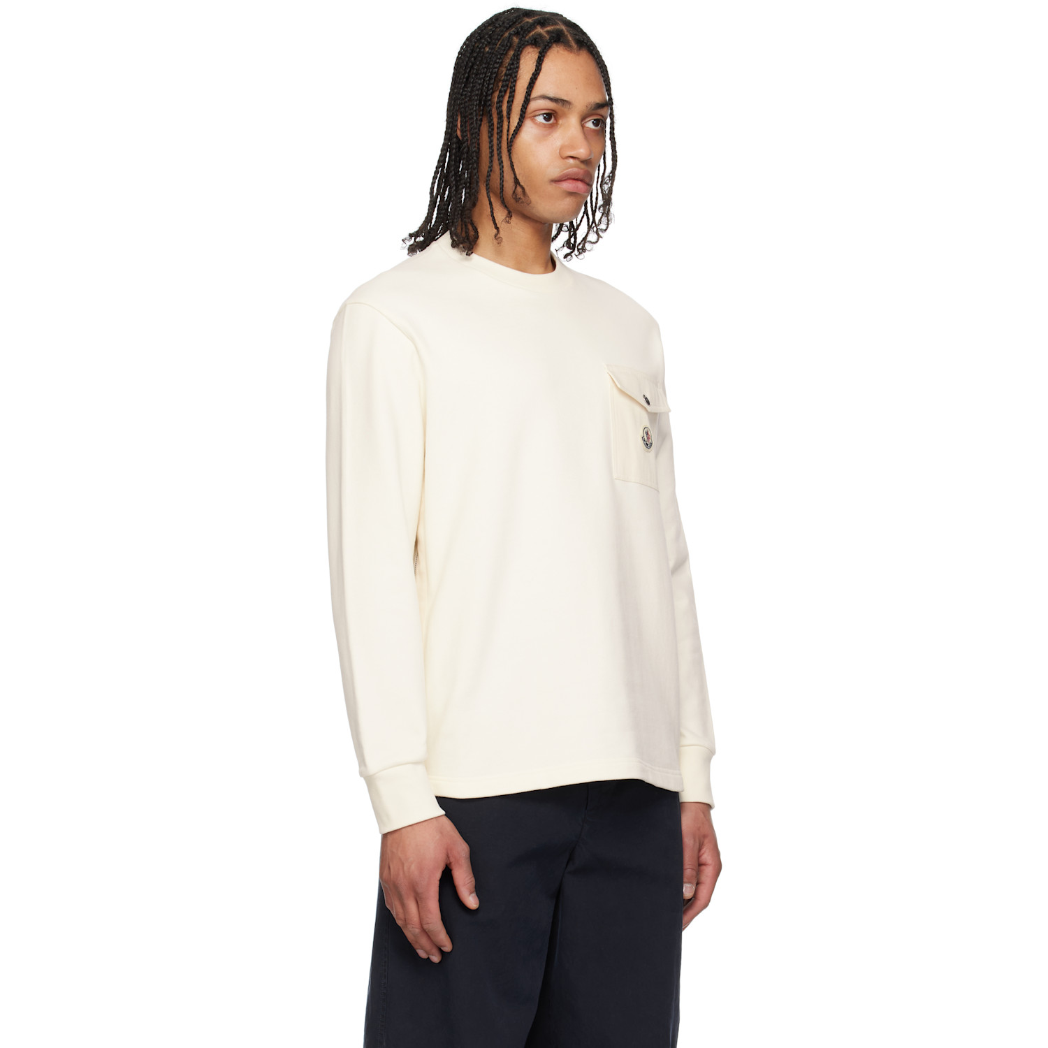  Moncler Off-white Cotton Pocket Sweatshirt 
