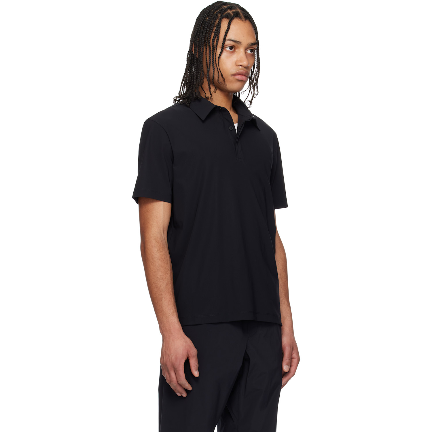  Moncler Black Logo Patch Polo 