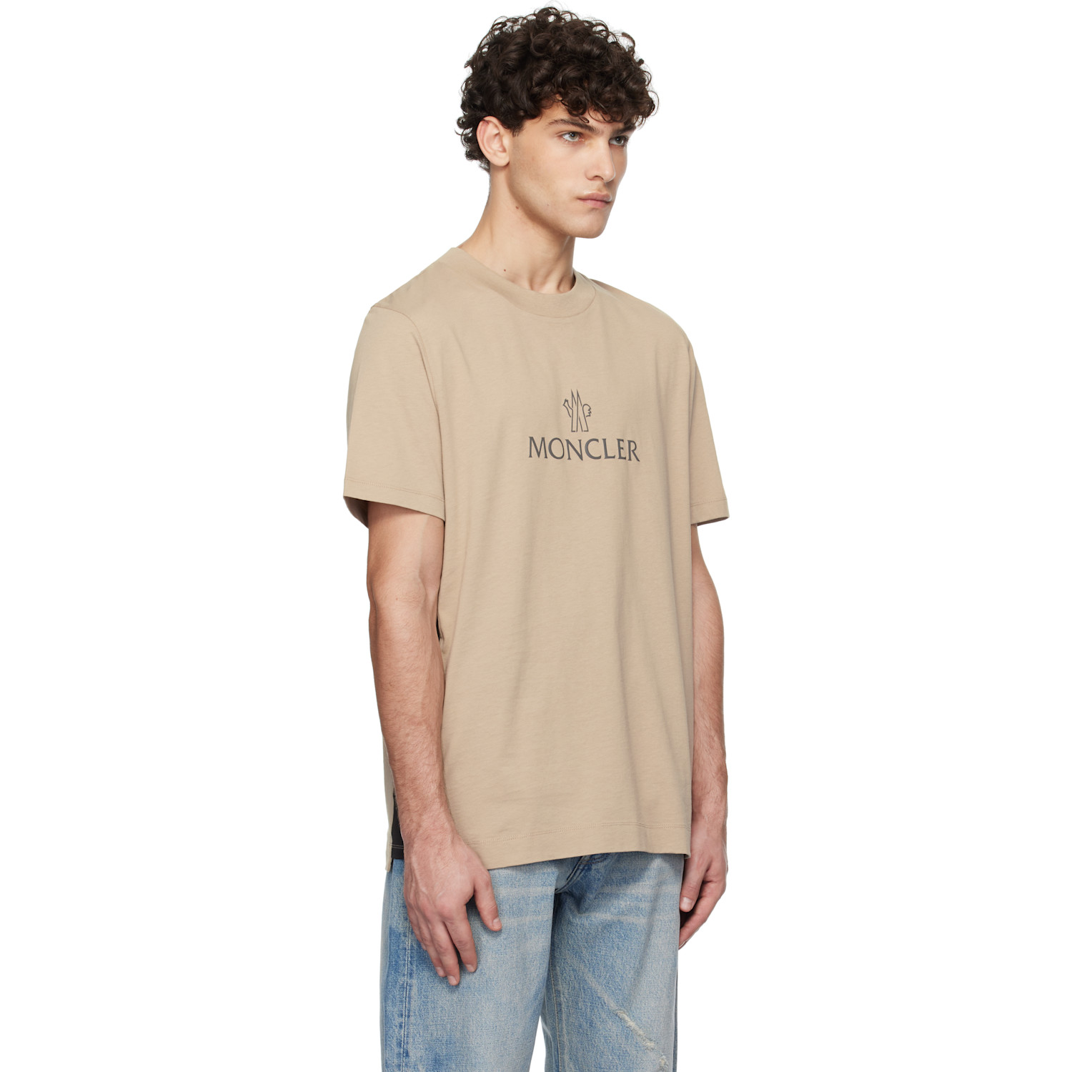  Moncler Beige Logo Cotton T-shirt 