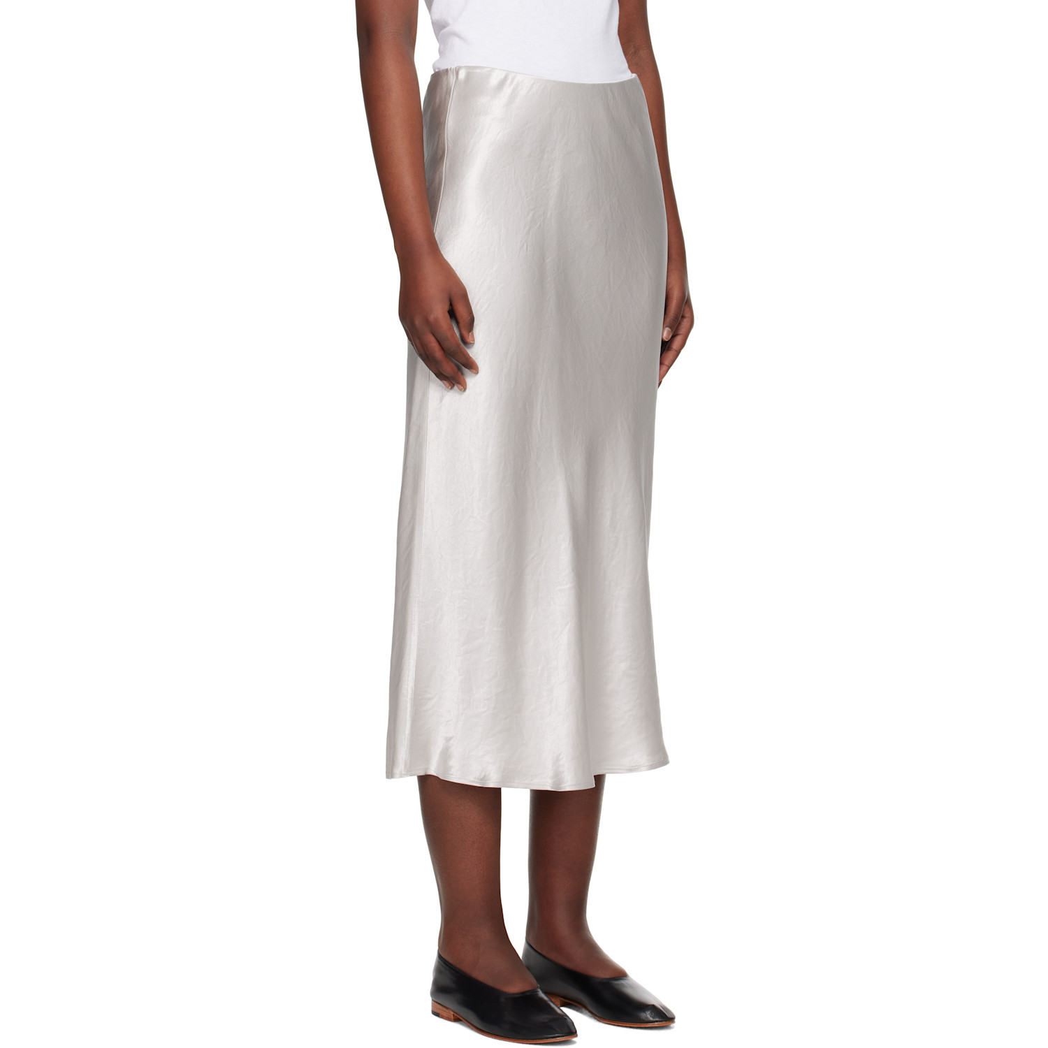  Mm By Max Mara Silver Alessio Midi Skirt 