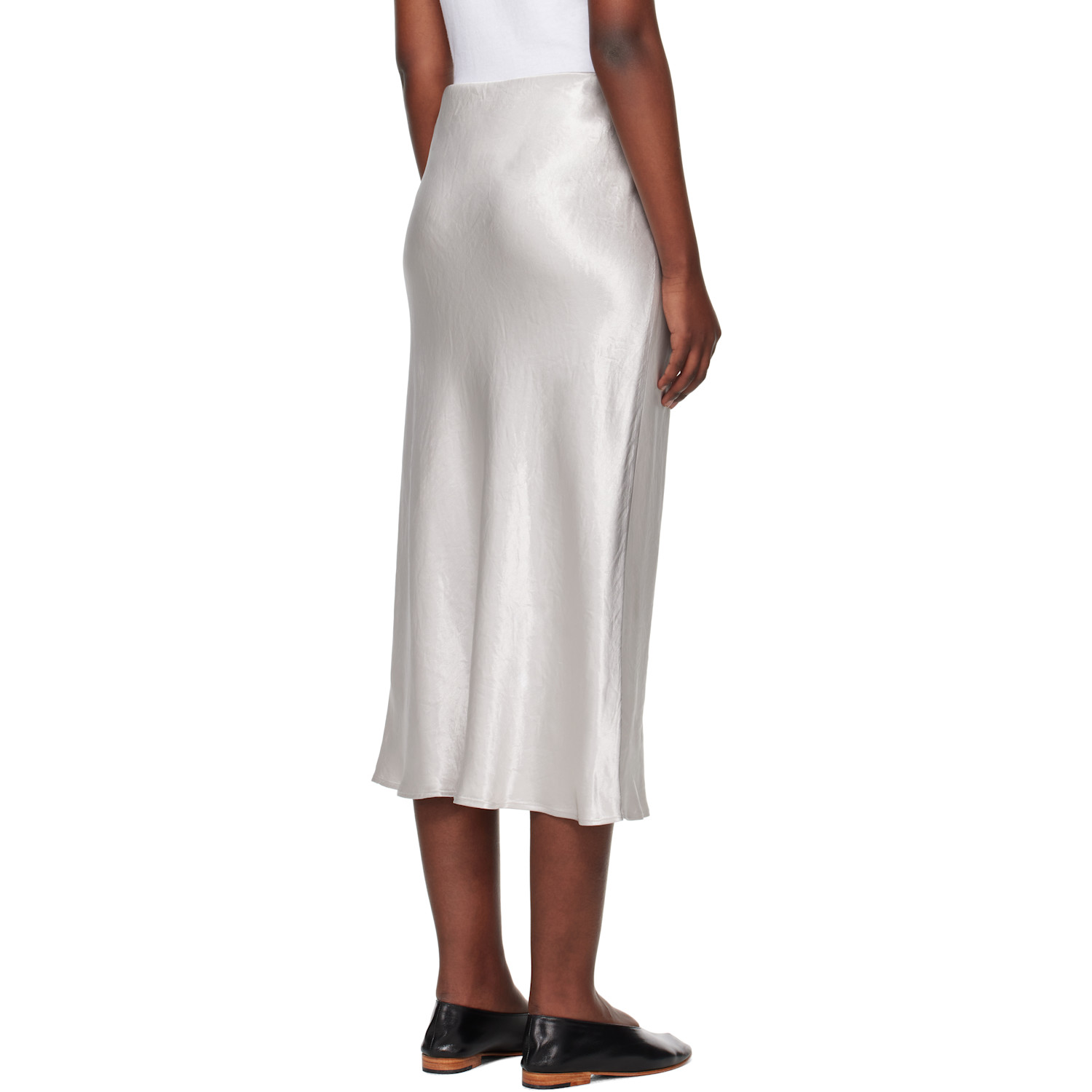  Mm By Max Mara Silver Alessio Midi Skirt 