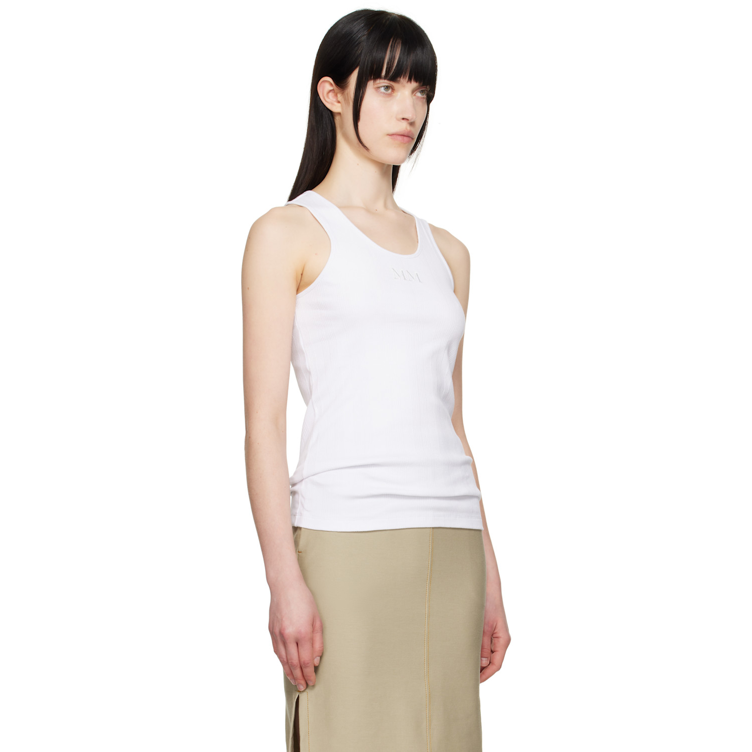  Mm By Max Mara White Sax Tank Top 
