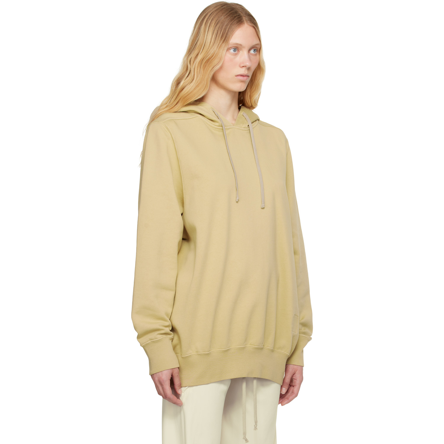  Rick Owens Drkshdw Beige Hollywood Oversized Hoodie 