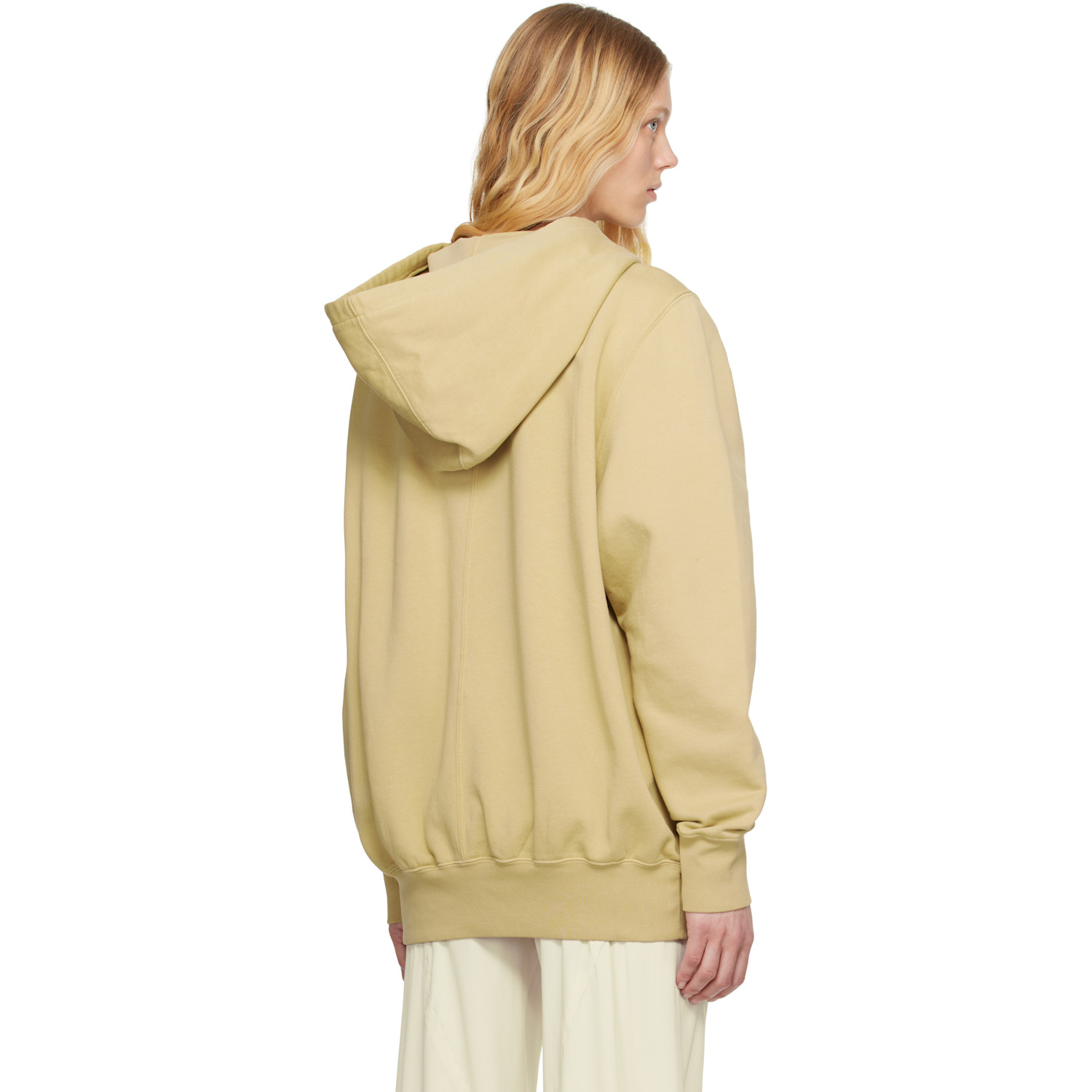  Rick Owens Drkshdw Beige Hollywood Oversized Hoodie 