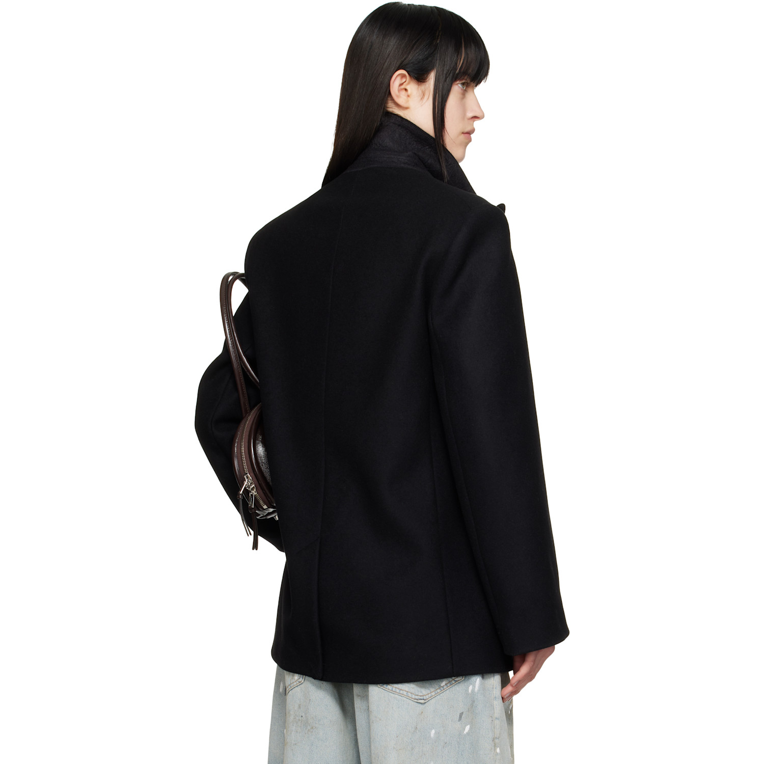  Acne Studios Black Double-breasted Wool Coat 