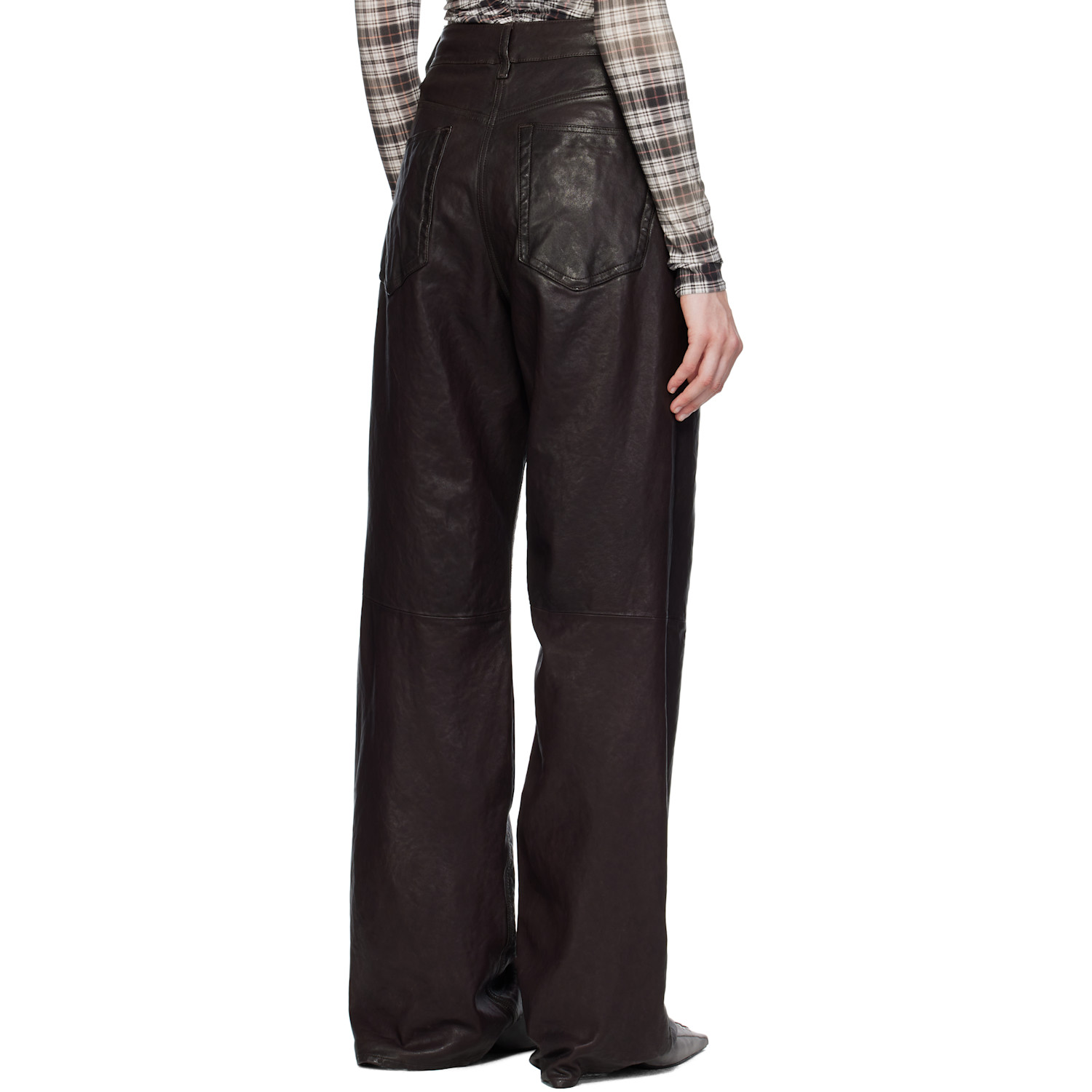  Acne Studios Brown Paneled Leather Pants 