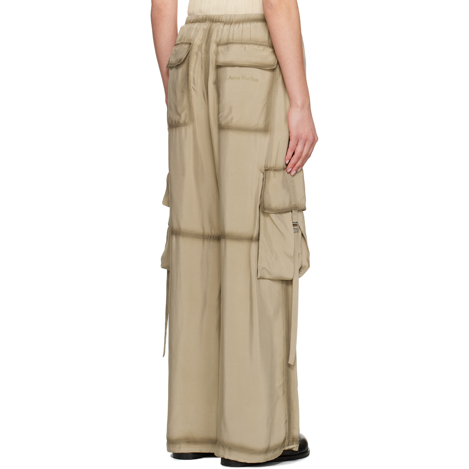  Acne Studios Taupe Satin Cargo Pants 