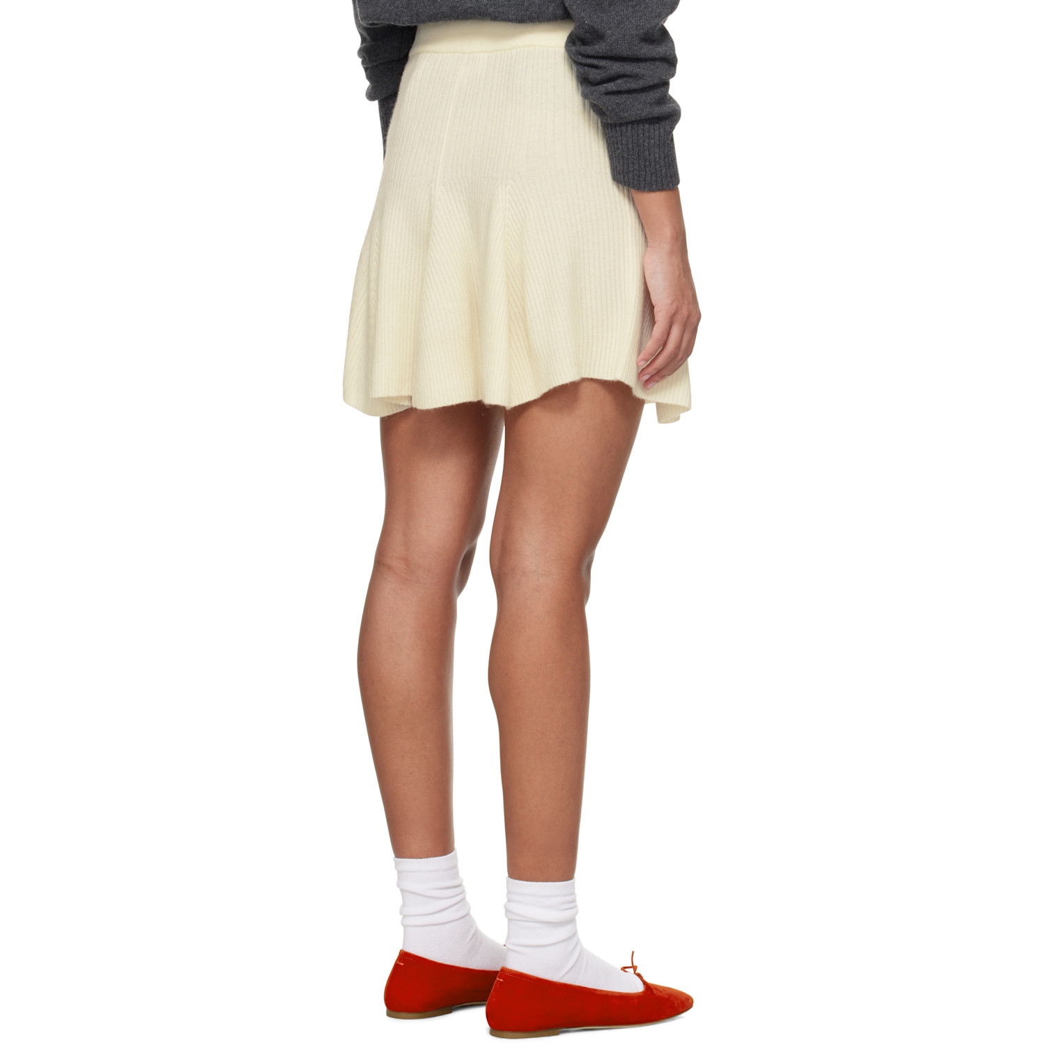  Ganni Off-white Cashmere Mix Miniskirt 
