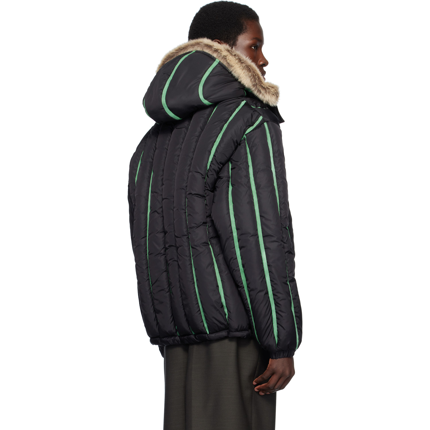  Stanley Raffington Black Quilted Puffer Bomber Jacket 