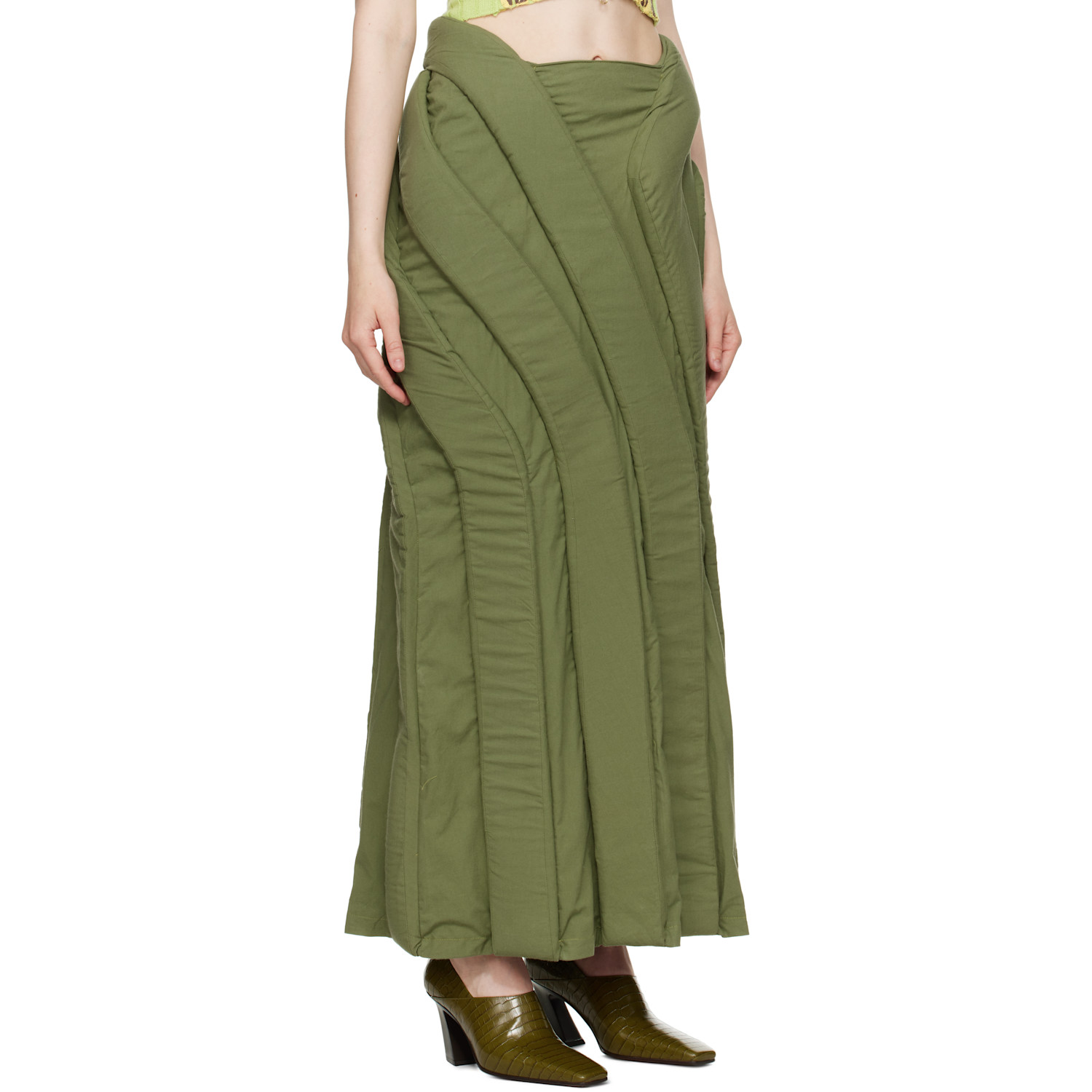  Stanley Raffington Green 3d Parametric Maxi Skirt 