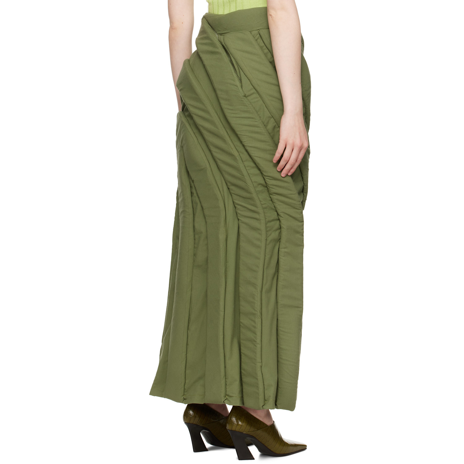  Stanley Raffington Green 3d Parametric Maxi Skirt 