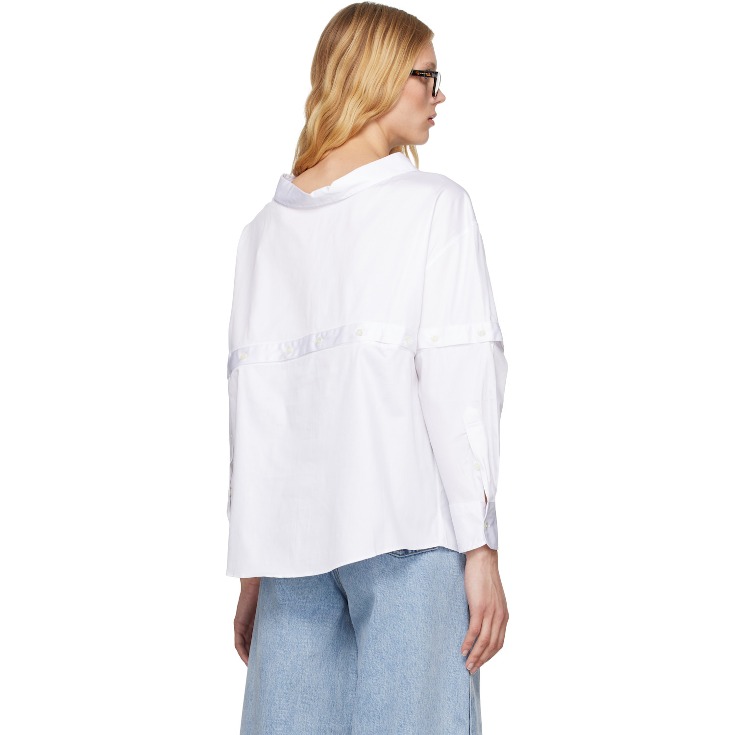  Rokh White Multi Button Broken Shirt 