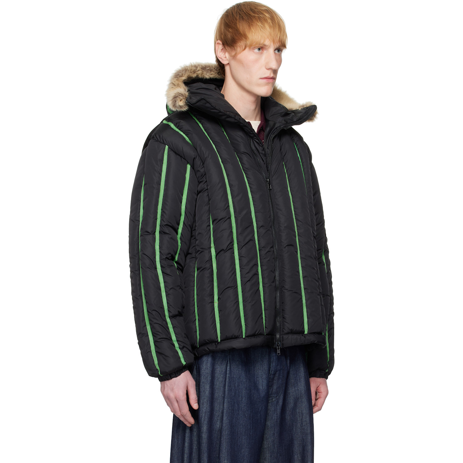  Stanley Raffington Black Quilted Puffer Bomber Jacket 