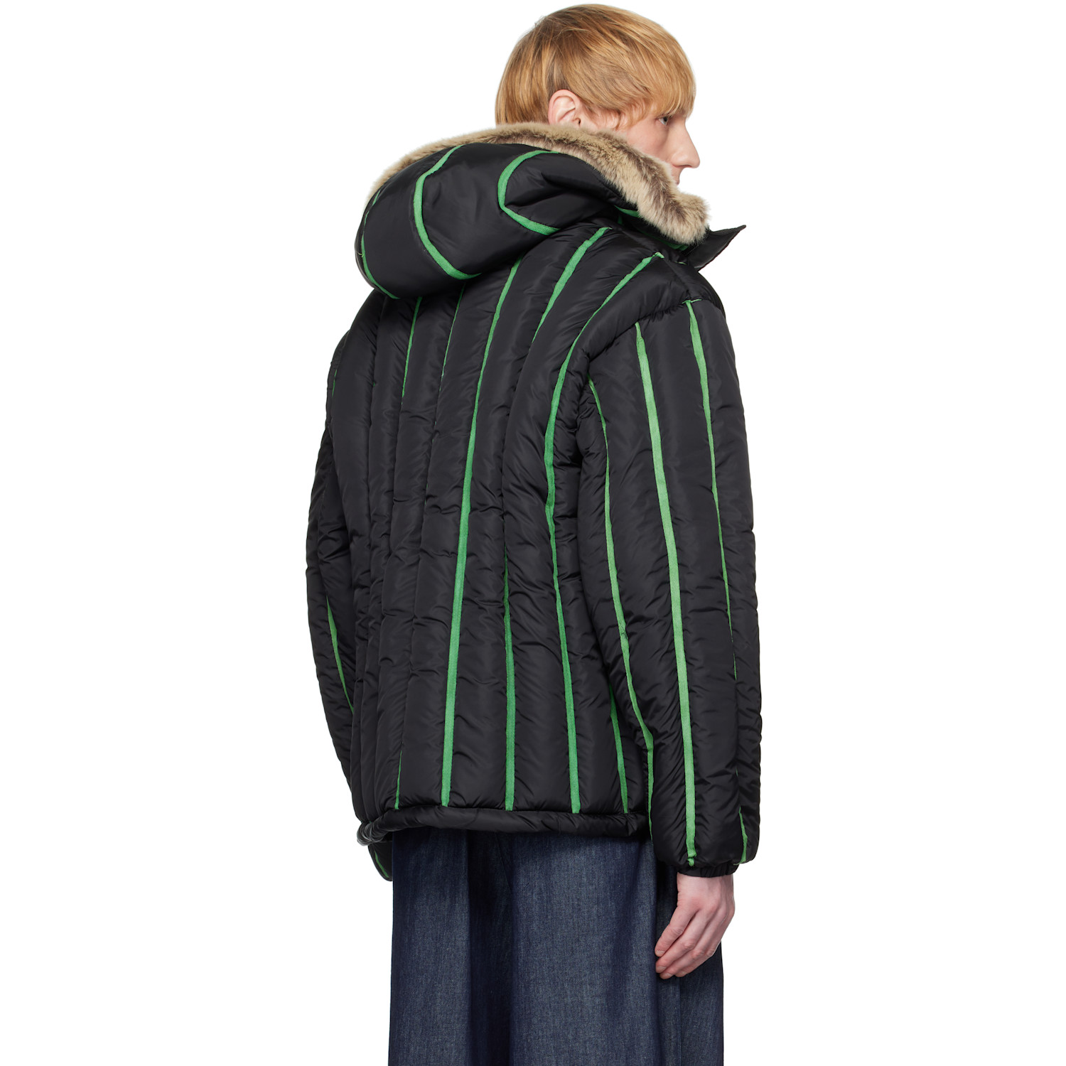  Stanley Raffington Black Quilted Puffer Bomber Jacket 
