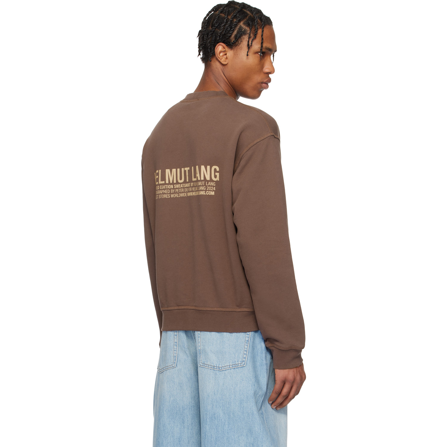  Helmut Lang Brown Brooklyn Postcard Sweatshirt 