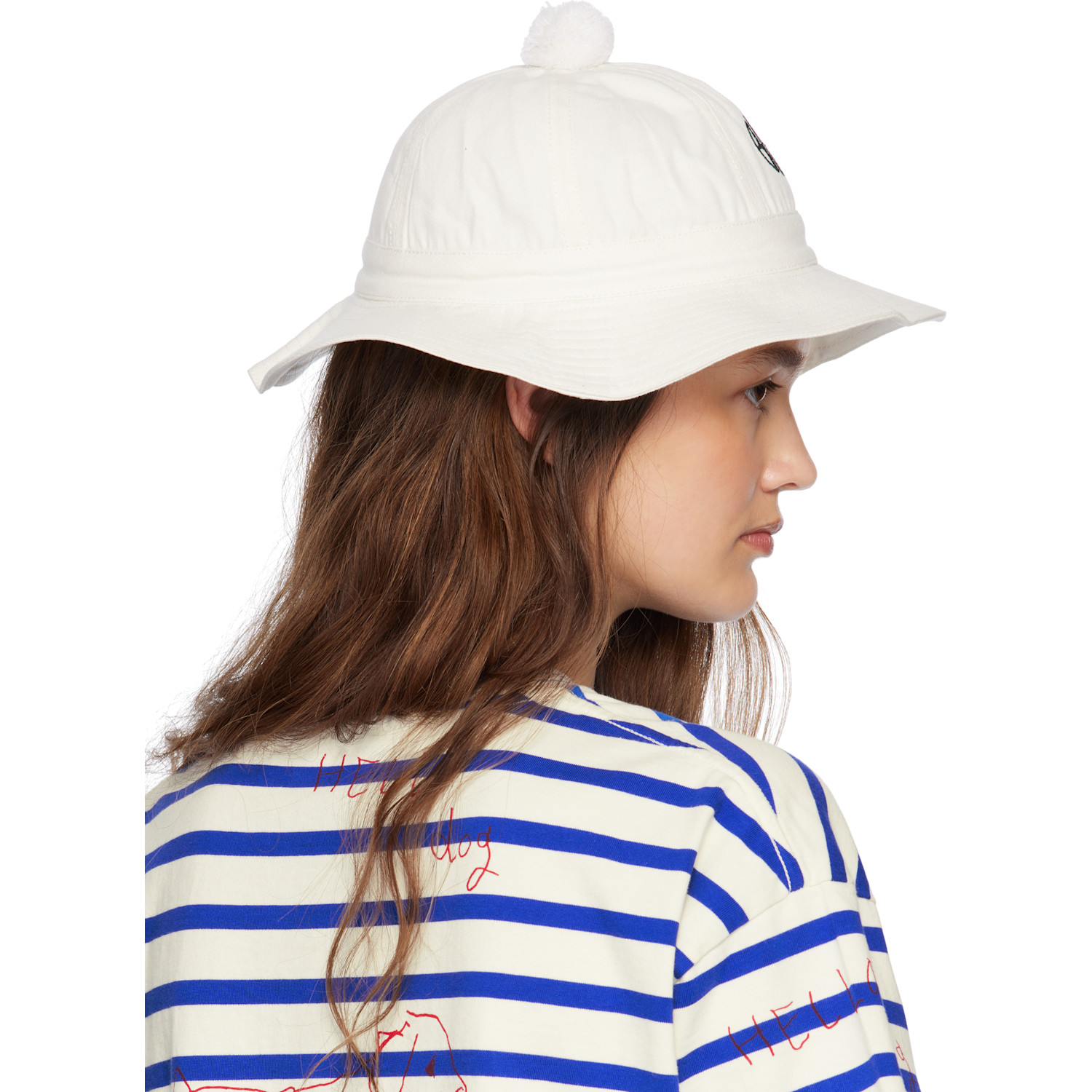  Bode White Paneled Grandfather Bucket Hat 