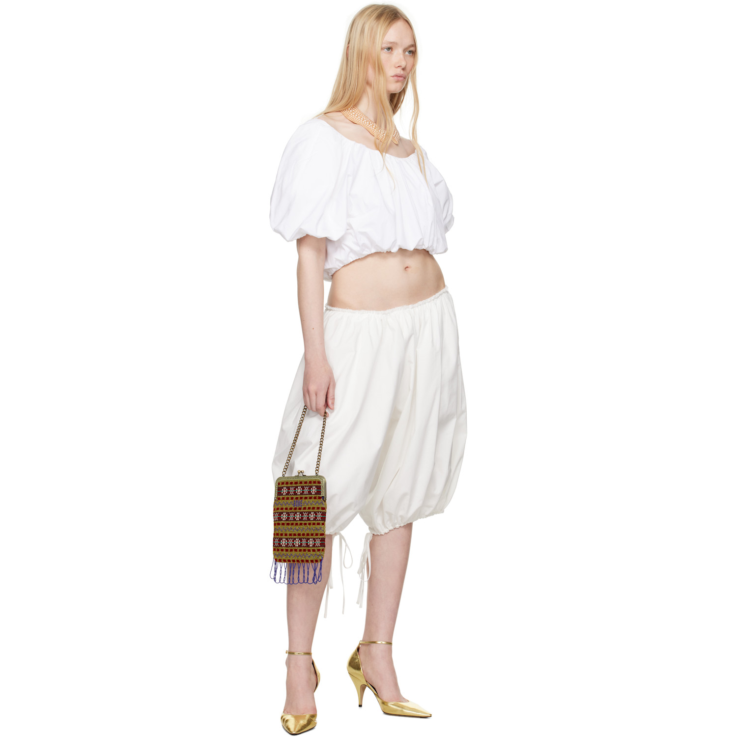  Bode Beige Pearl Collar Choker 