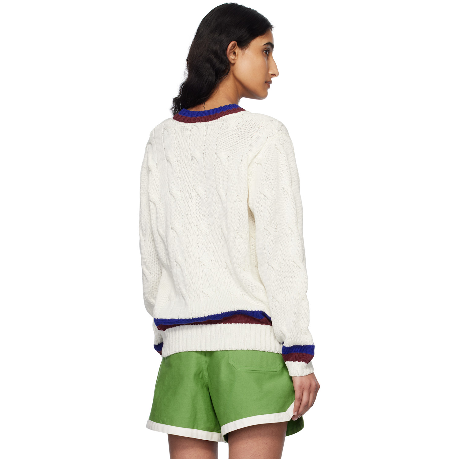  Bode White Tennis Sweater 