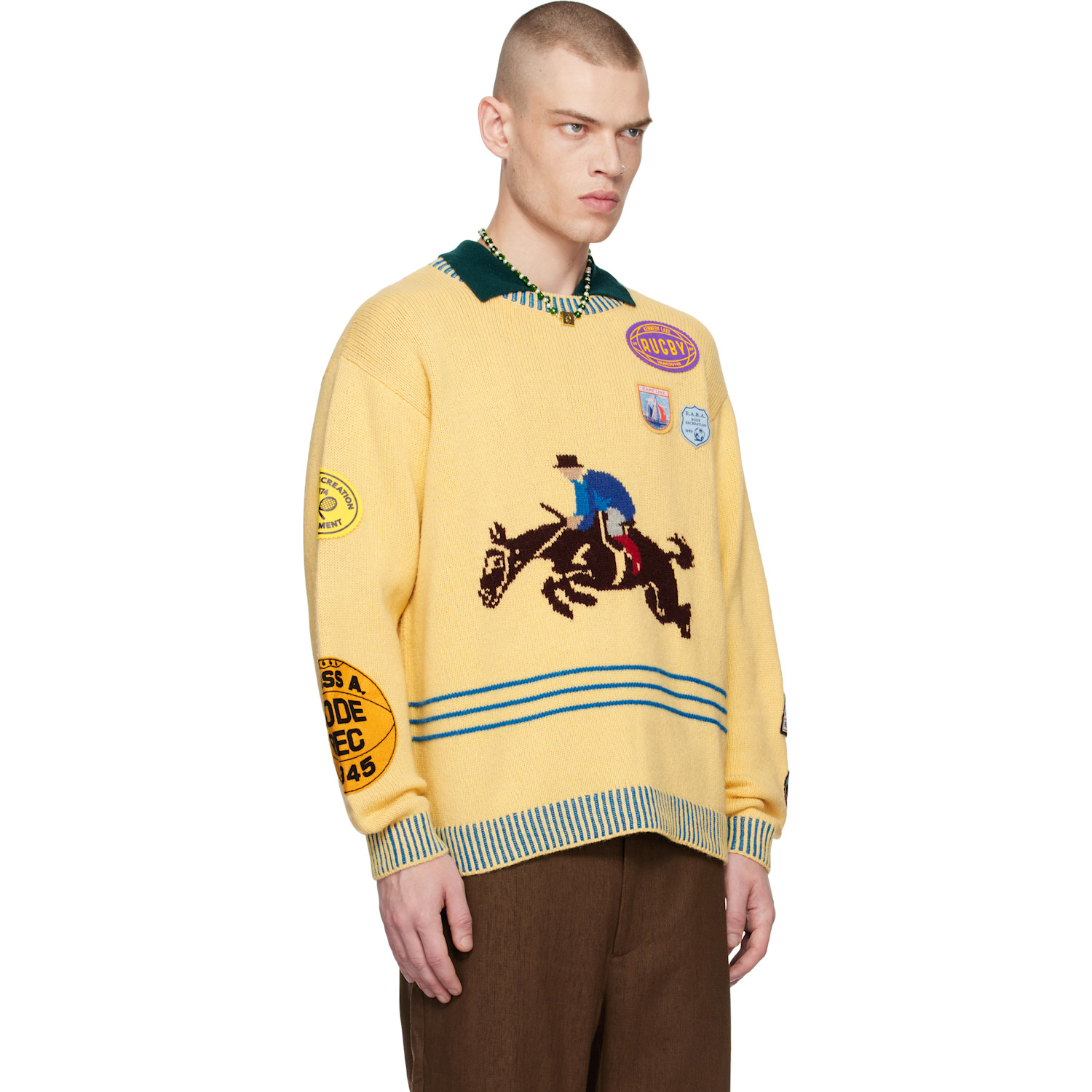  Bode Yellow Jockey Sweater 
