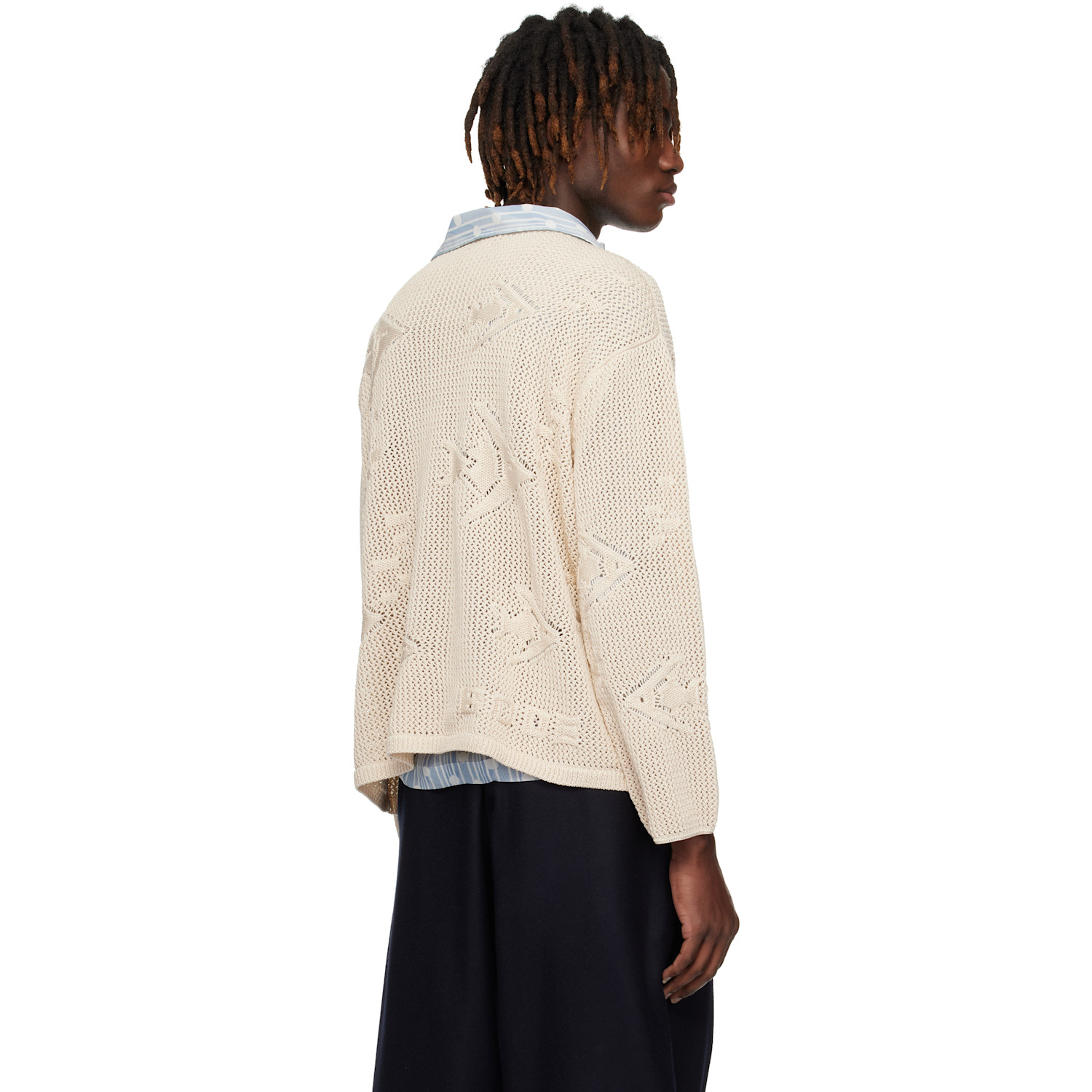  Bode Beige Angel Fish Sweater 