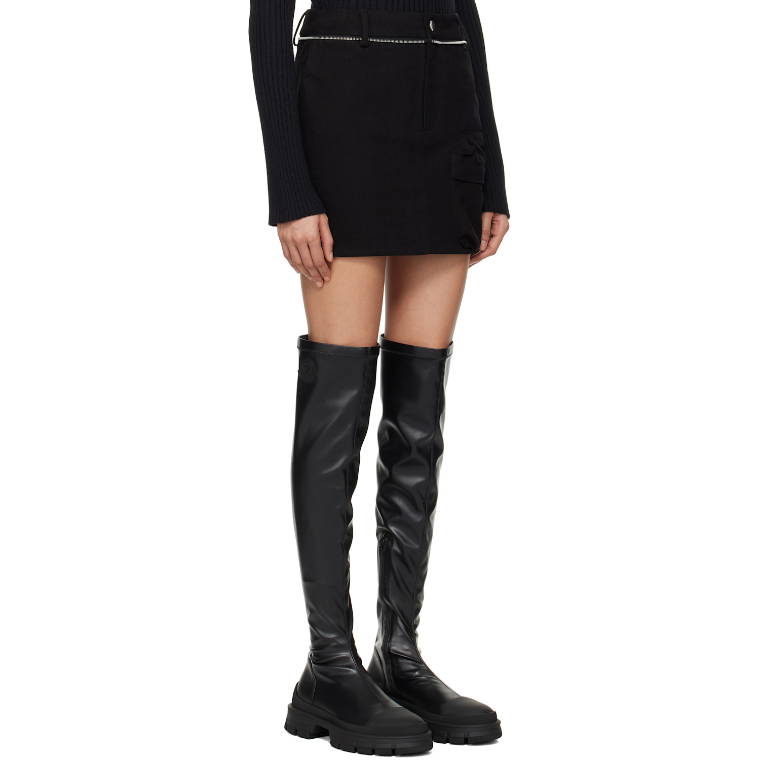  Moncler Genius Moncler X Willow Smith Black Canvas Miniskirt 