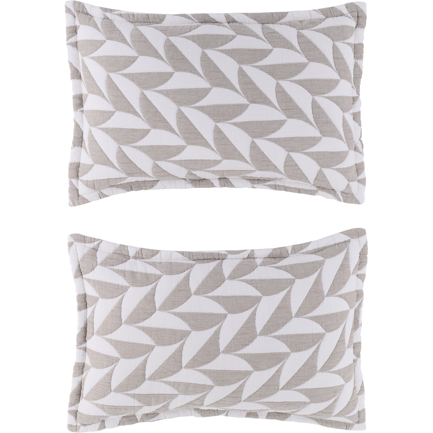  Dusen Dusen Gray & White Scallop Coverlet Bed Set, Full/queen 