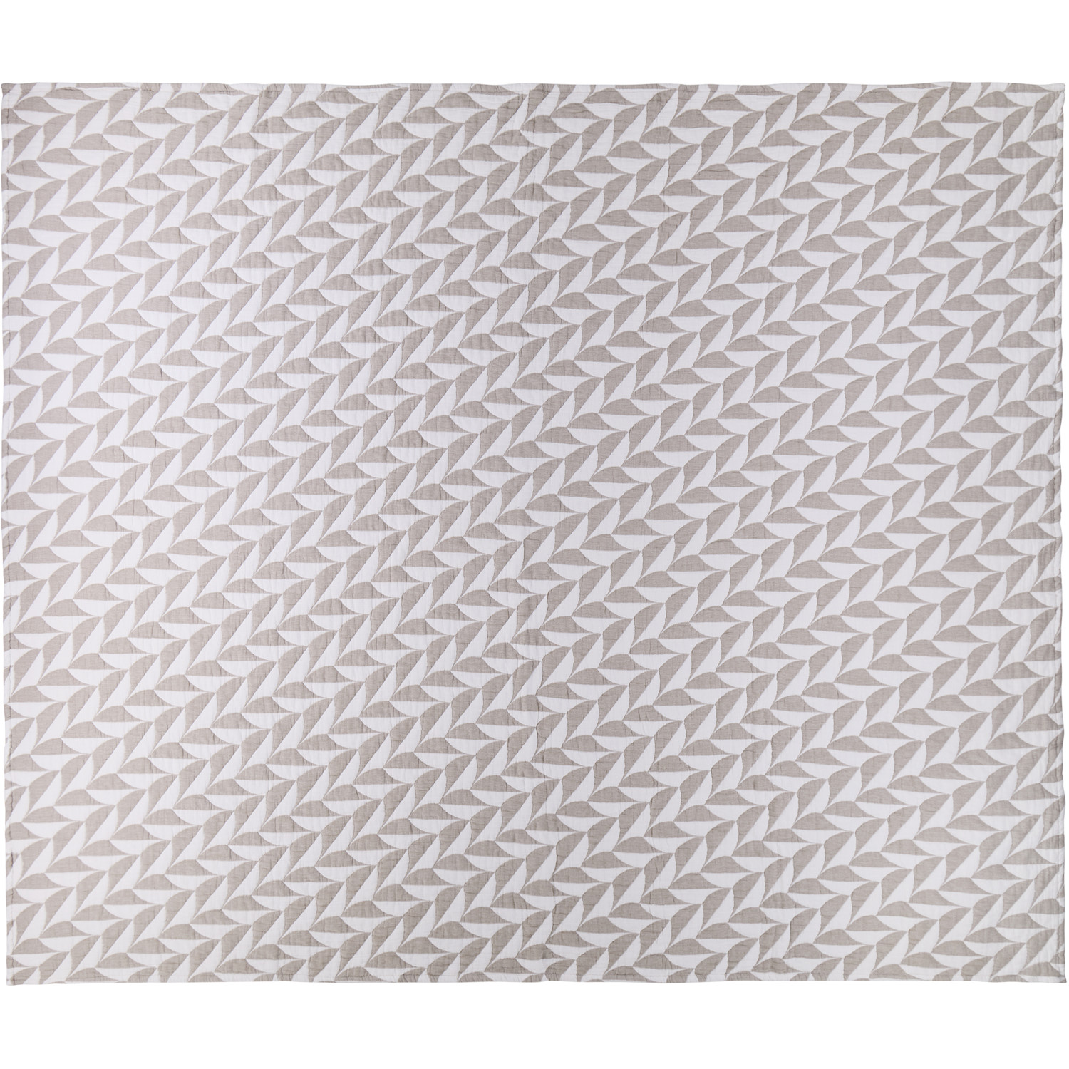  Dusen Dusen Gray & White Scallop Coverlet Bed Set, King 
