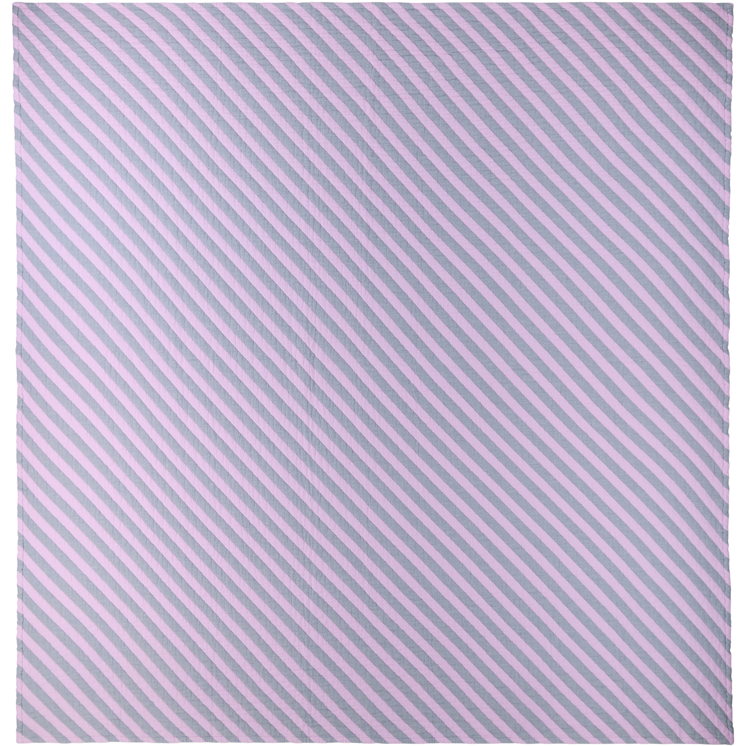  Dusen Dusen Ensemble De Couvre-lit Et Taies D'oreiller Rose Et Gris à Rayures Diagonales, Grand Lit 