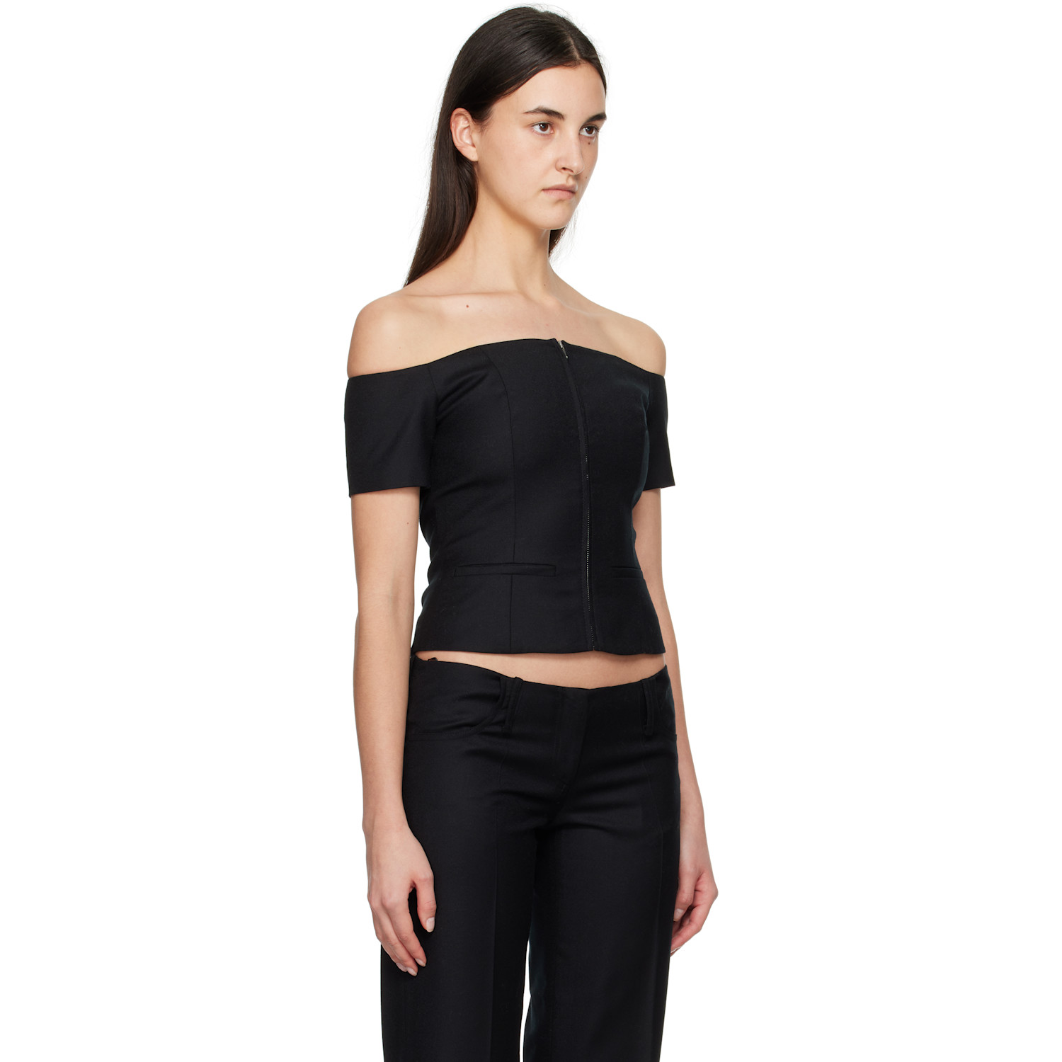  Aya Muse Black Vesta Top 