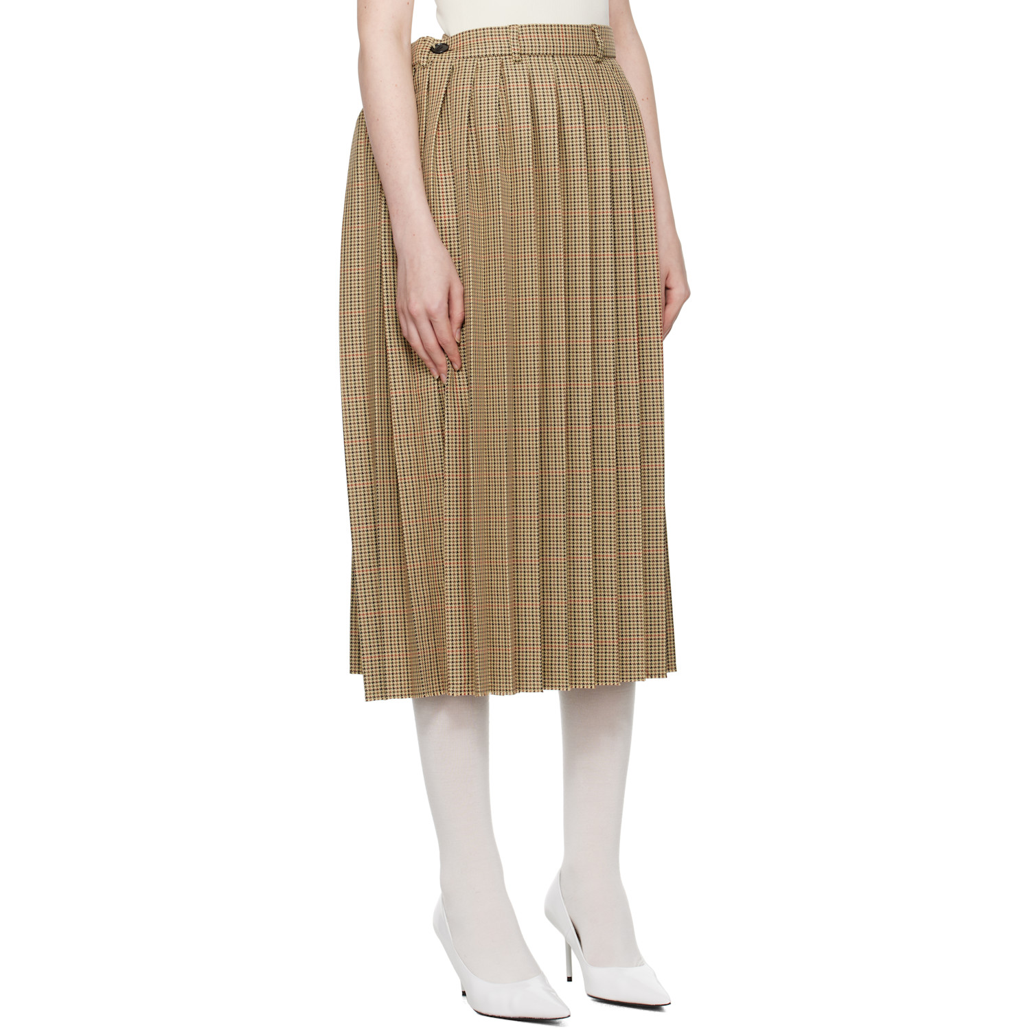  Marie Adam-leenaerdt Beige Pleated Midi Skirt 