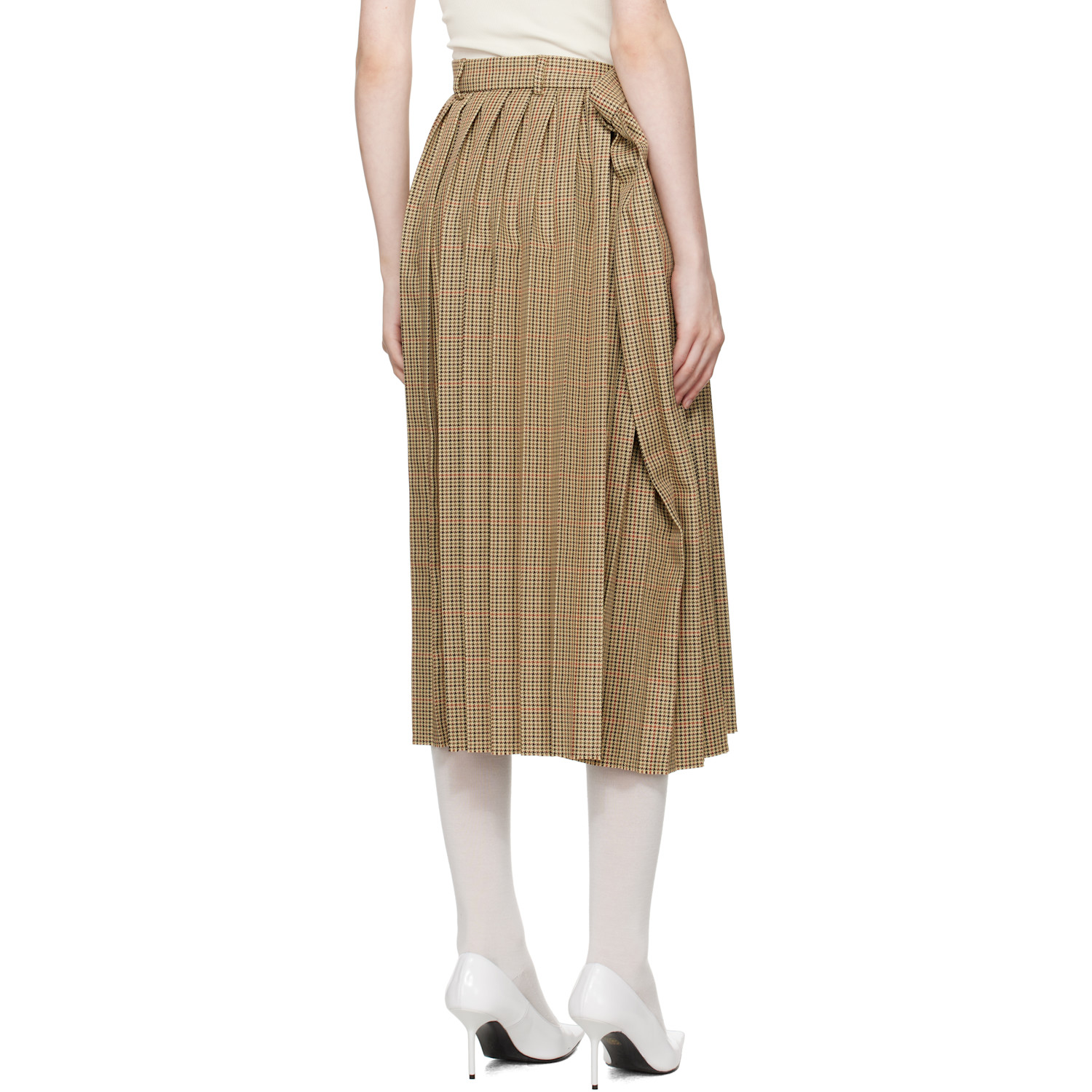  Marie Adam-leenaerdt Beige Pleated Midi Skirt 
