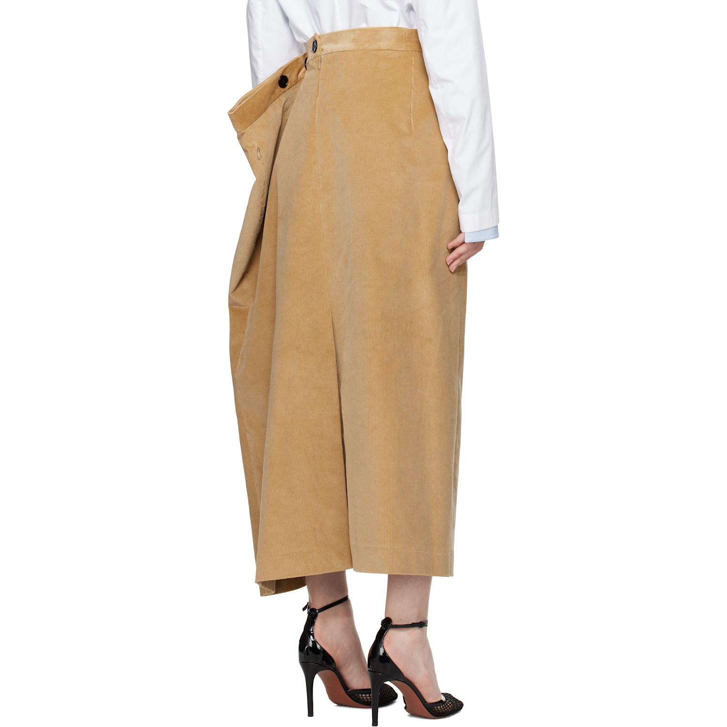  Marie Adam-leenaerdt Beige Oversized Straight Midi Skirt 