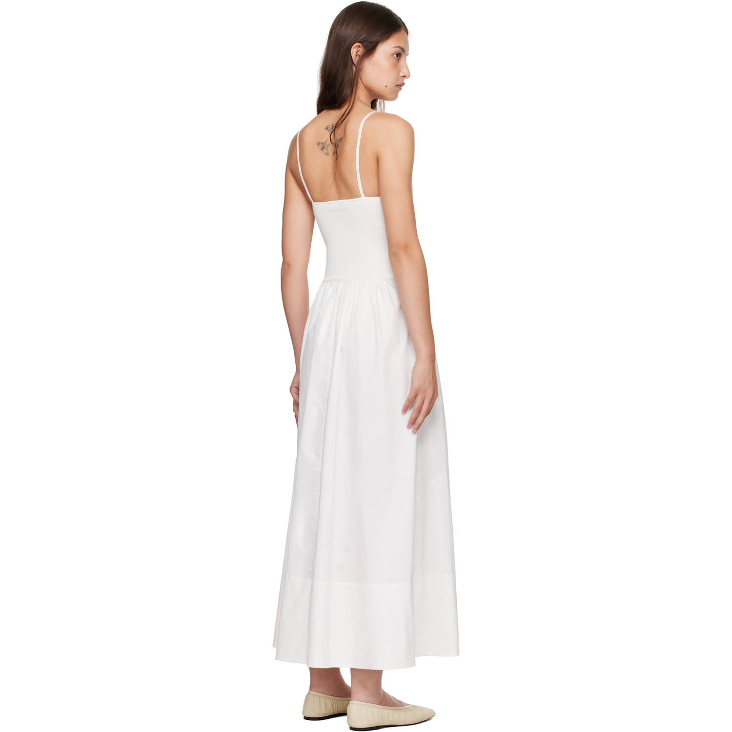  St. Agni White Knit Cami Midi Dress 