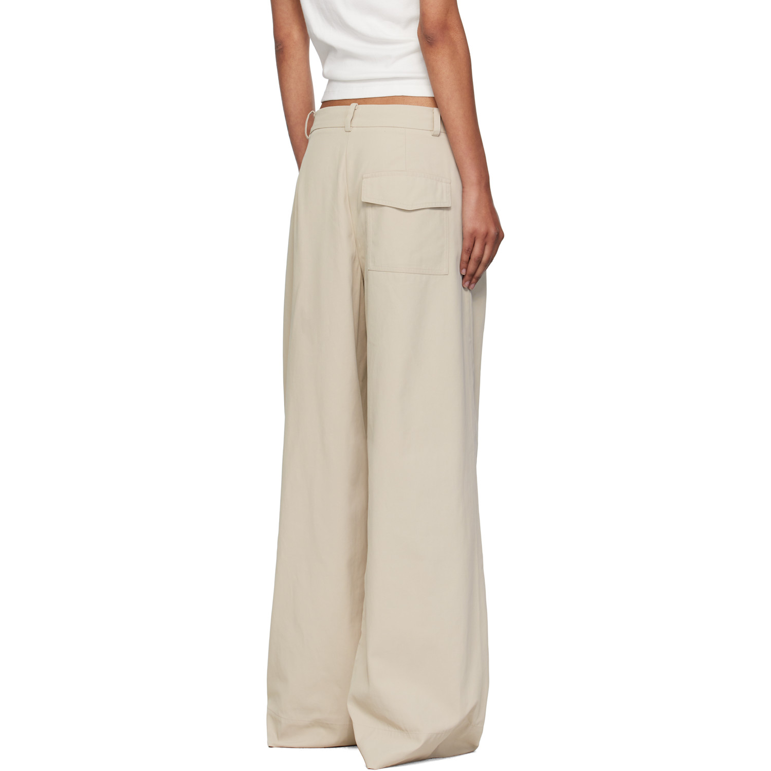  St. Agni Beige Utility Pleat Trousers 