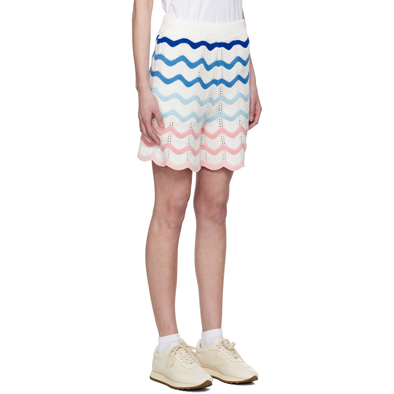  Casablanca Multicolor Gradient Wave Crochet Shorts 
