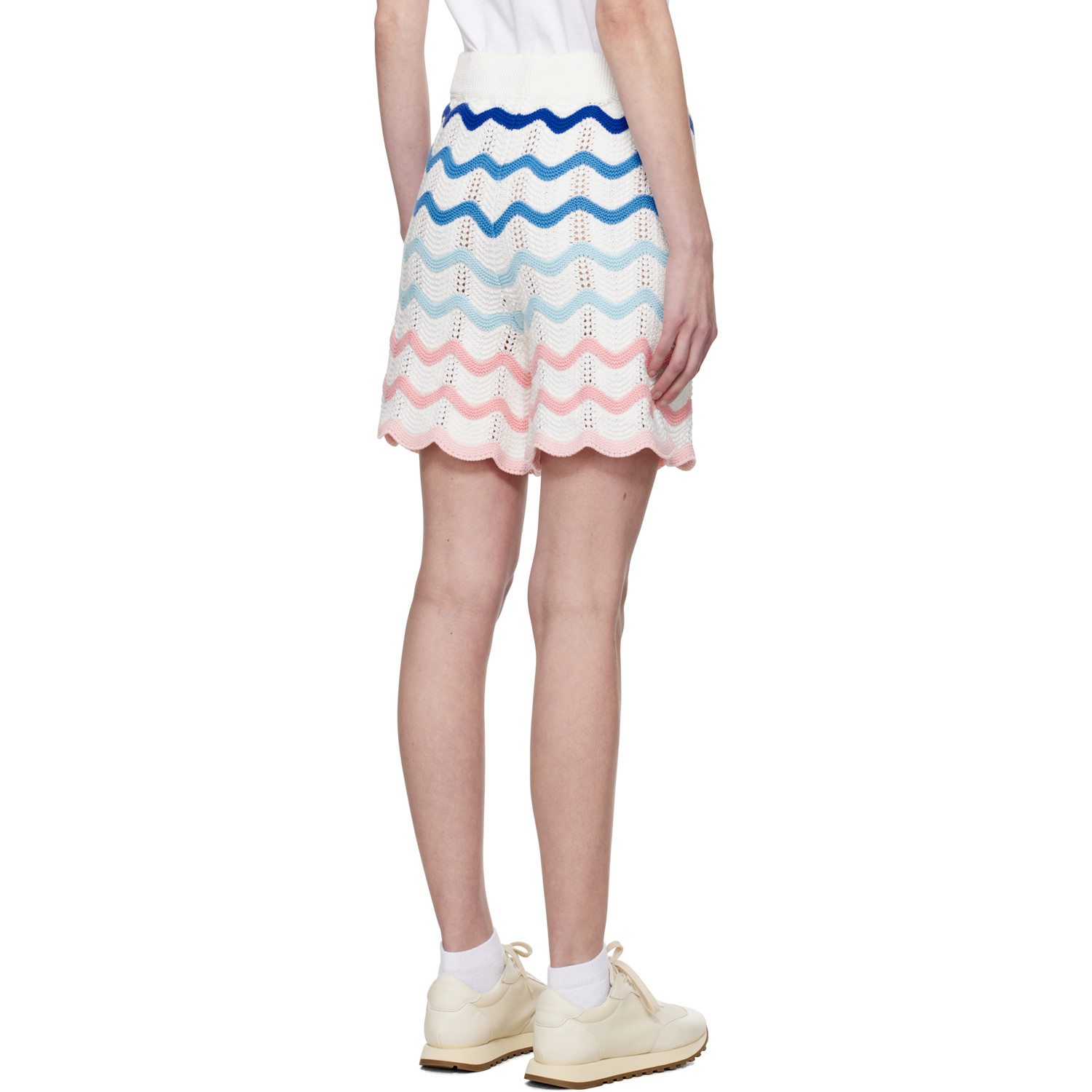  Casablanca Multicolor Gradient Wave Crochet Shorts 