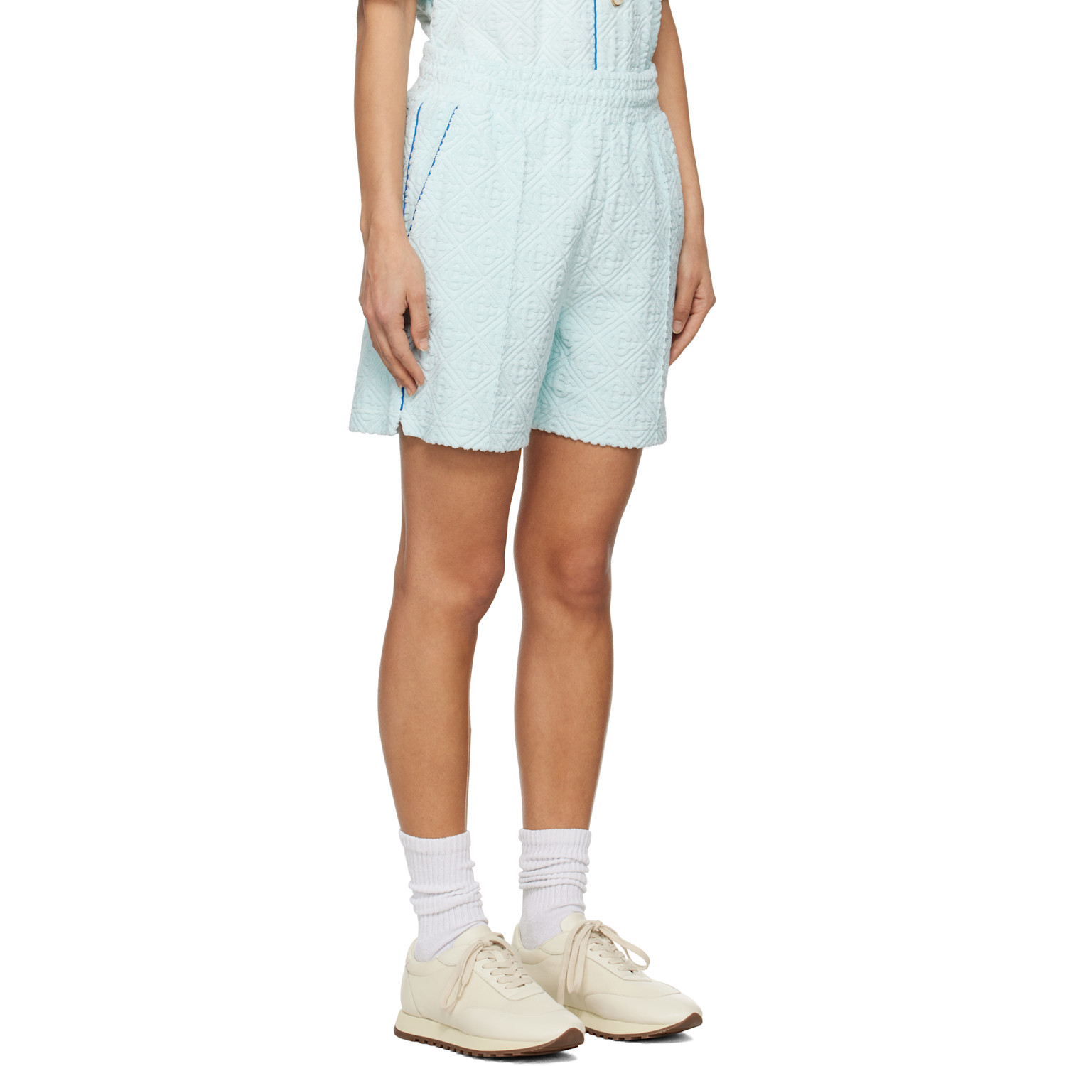  Casablanca Blue Monogram Towelling Shorts 