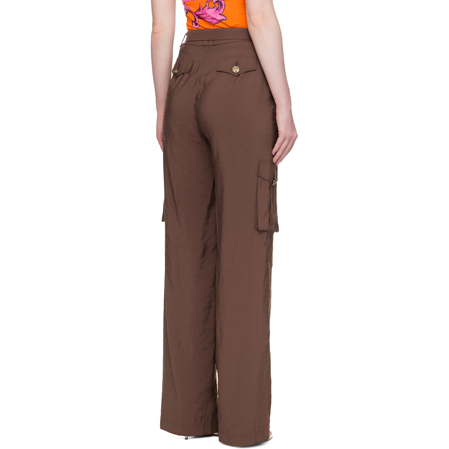  Versace Jeans Couture Brown Baroque Buckle Cargo Pants 