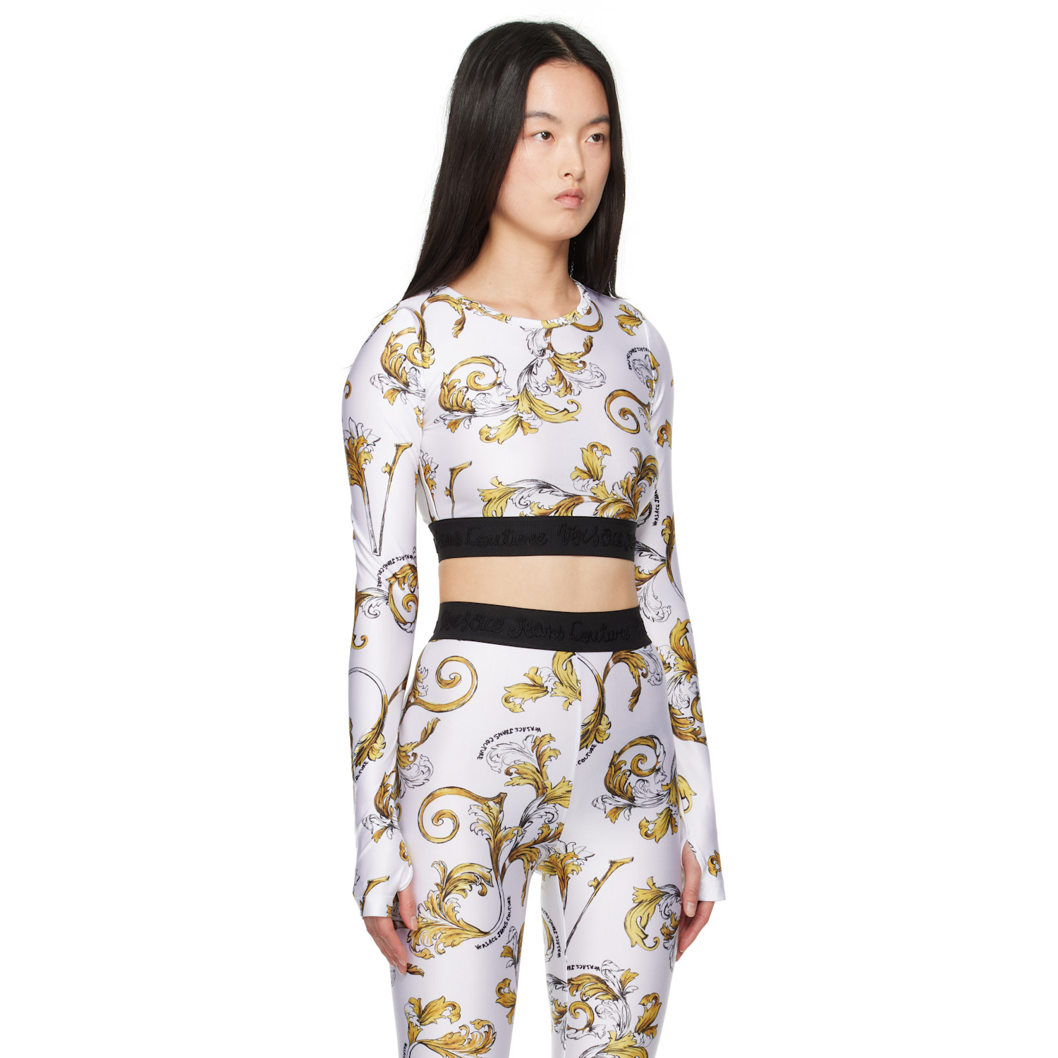  Versace Jeans Couture White Outline Barocco T-shirt 