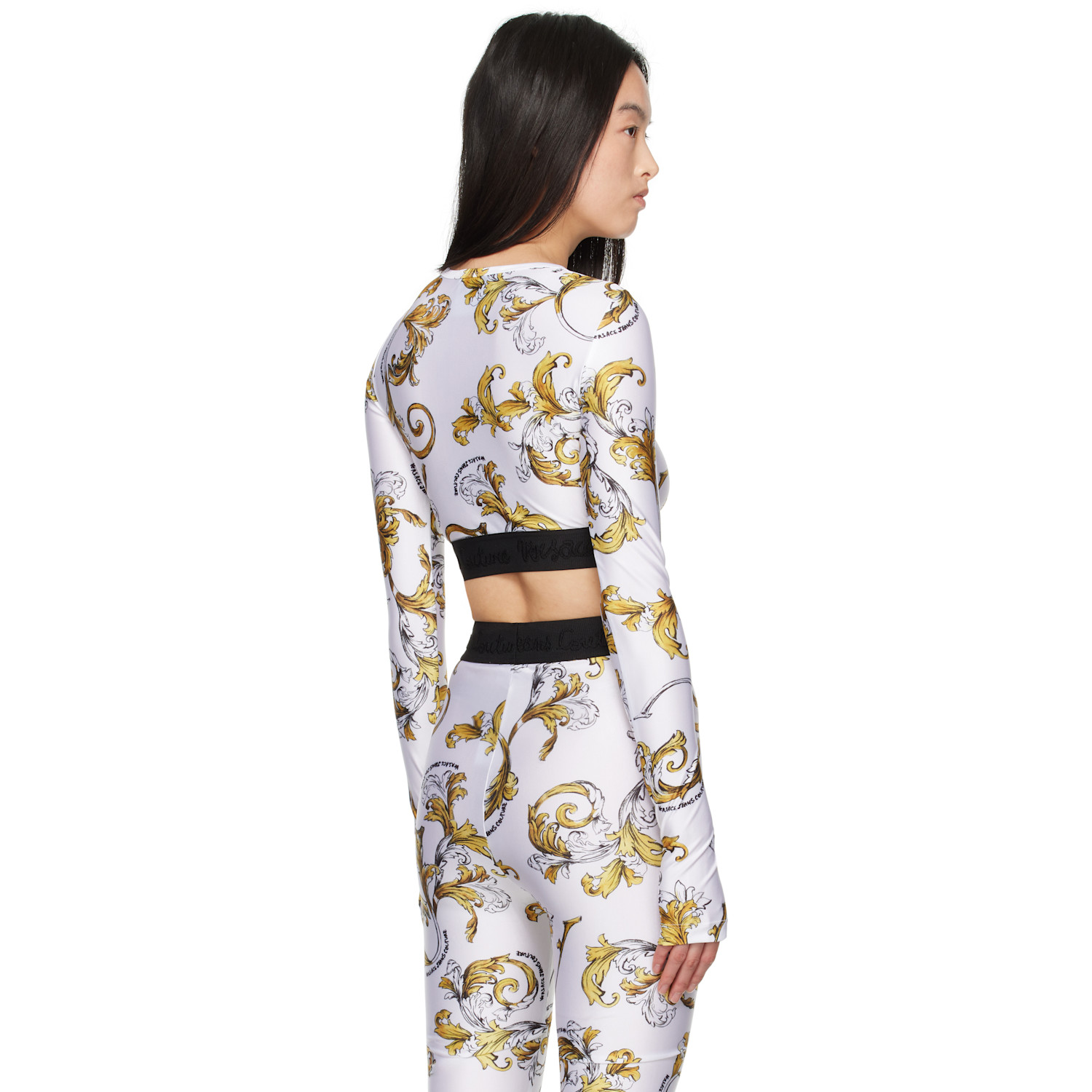  Versace Jeans Couture White Outline Barocco T-shirt 