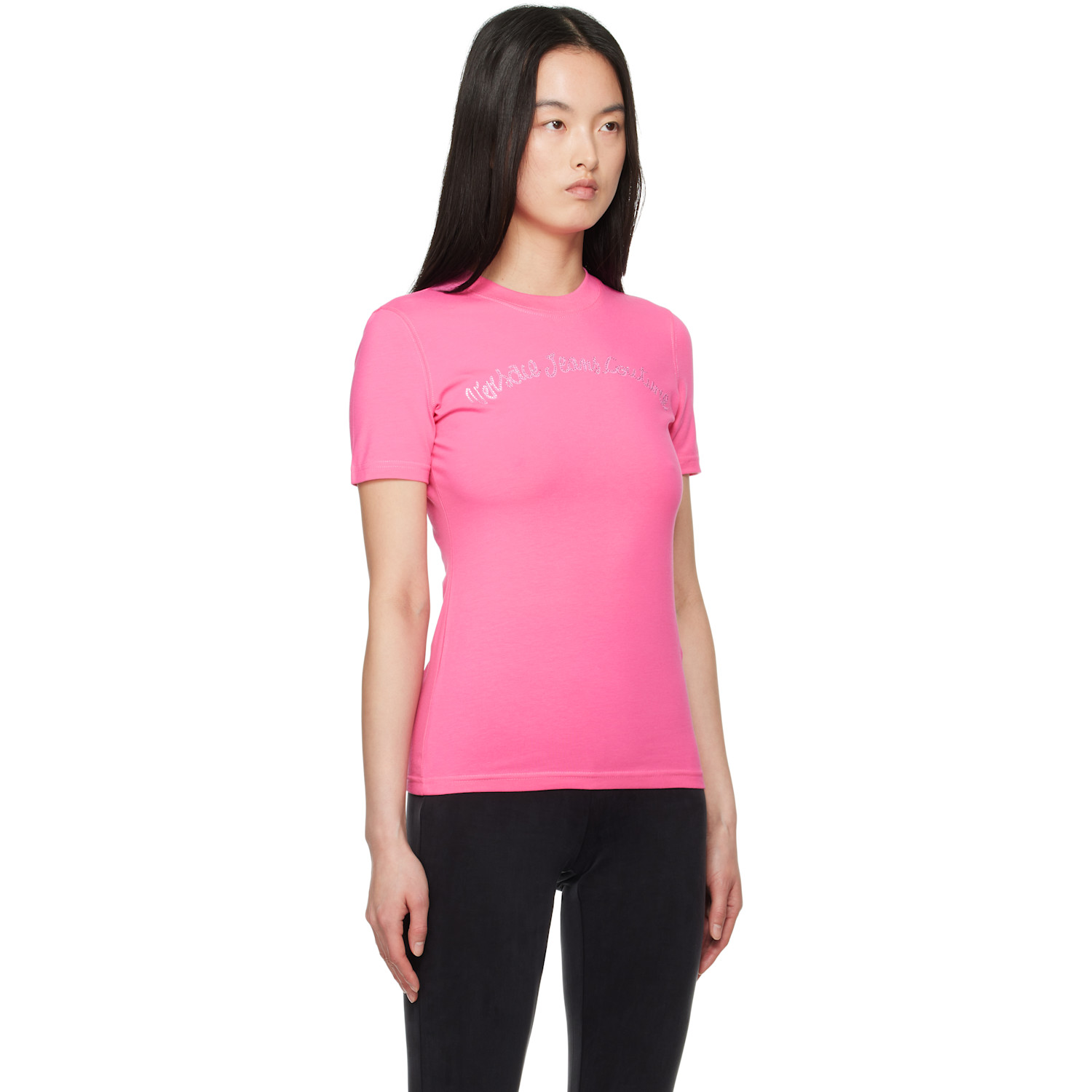  Versace Jeans Couture Pink Screen-printed T-shirt 
